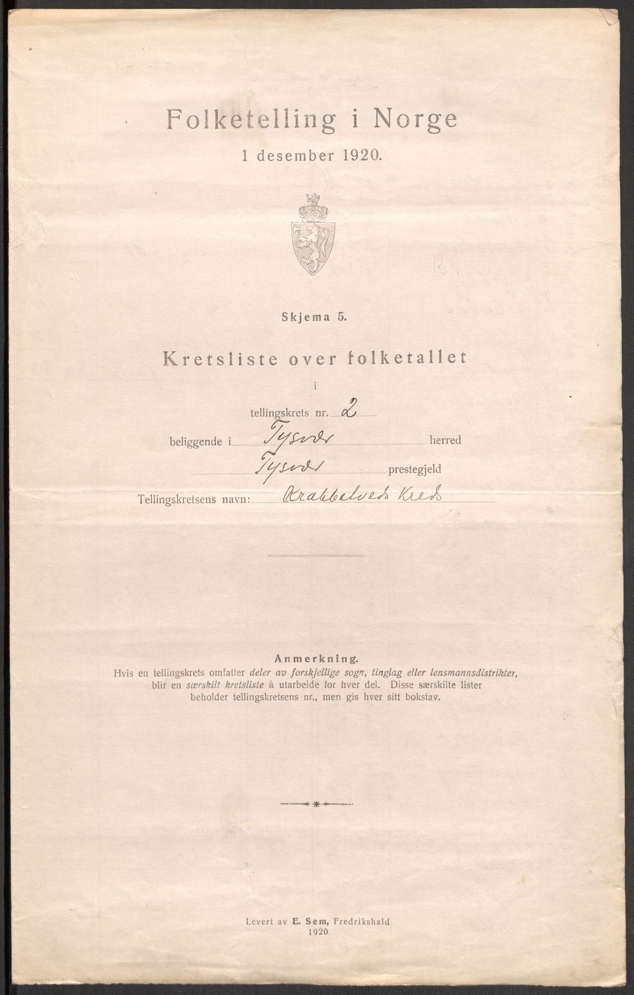 SAST, 1920 census for Tysvær, 1920, p. 14