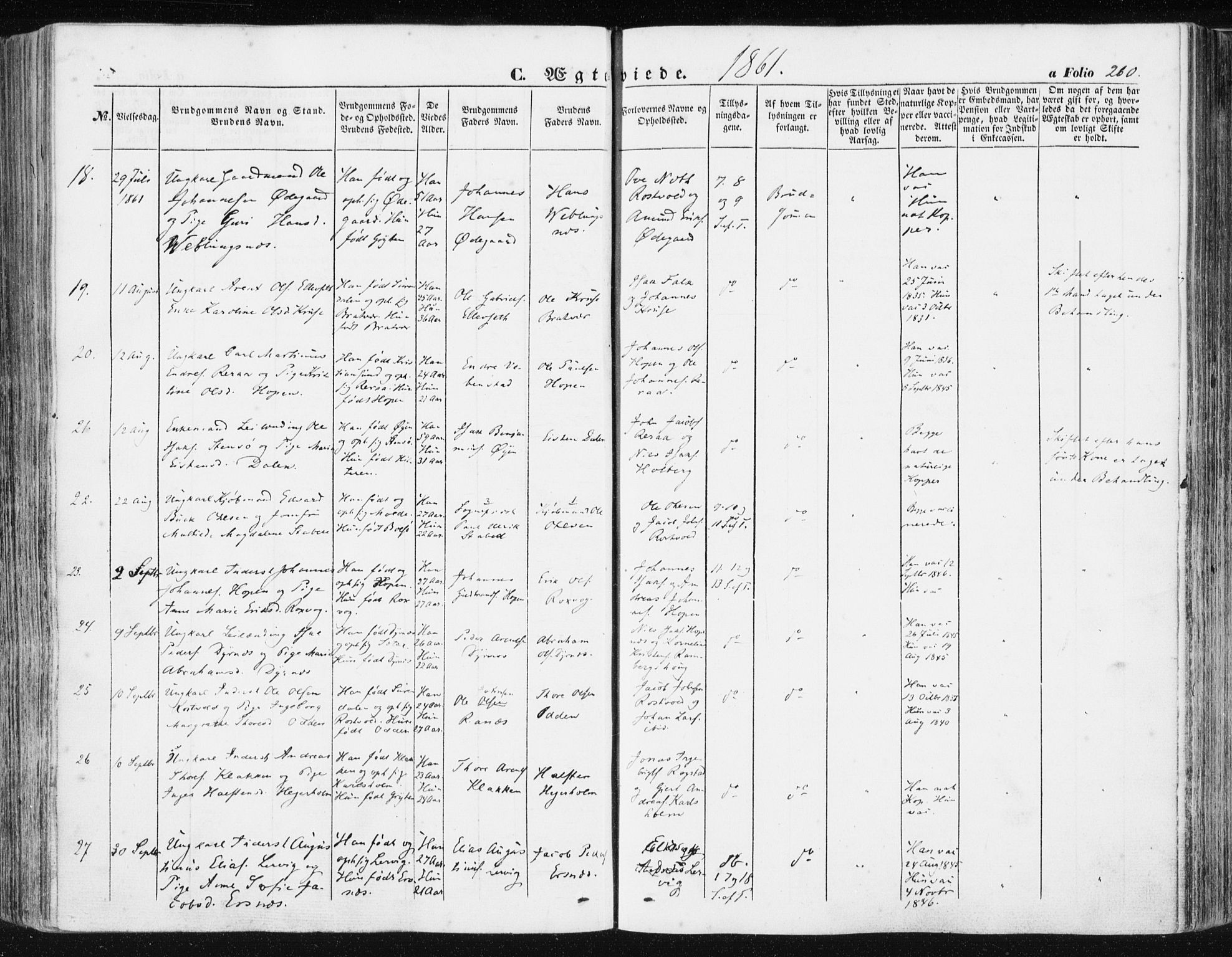 Ministerialprotokoller, klokkerbøker og fødselsregistre - Møre og Romsdal, AV/SAT-A-1454/581/L0937: Parish register (official) no. 581A05, 1853-1872, p. 260