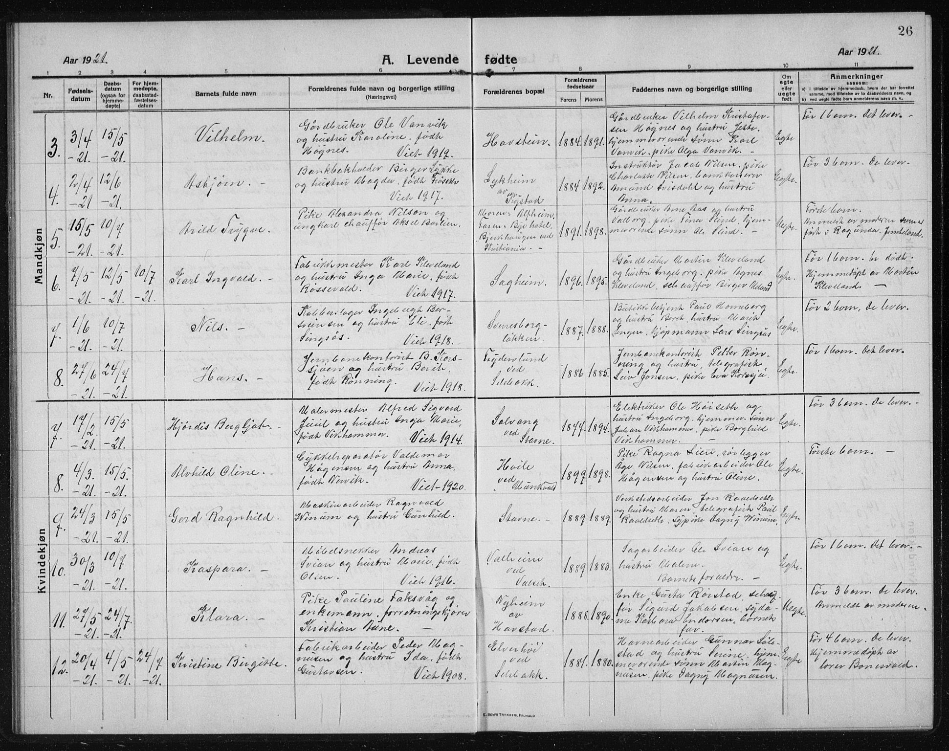 Ministerialprotokoller, klokkerbøker og fødselsregistre - Sør-Trøndelag, SAT/A-1456/611/L0356: Parish register (copy) no. 611C04, 1914-1938, p. 26