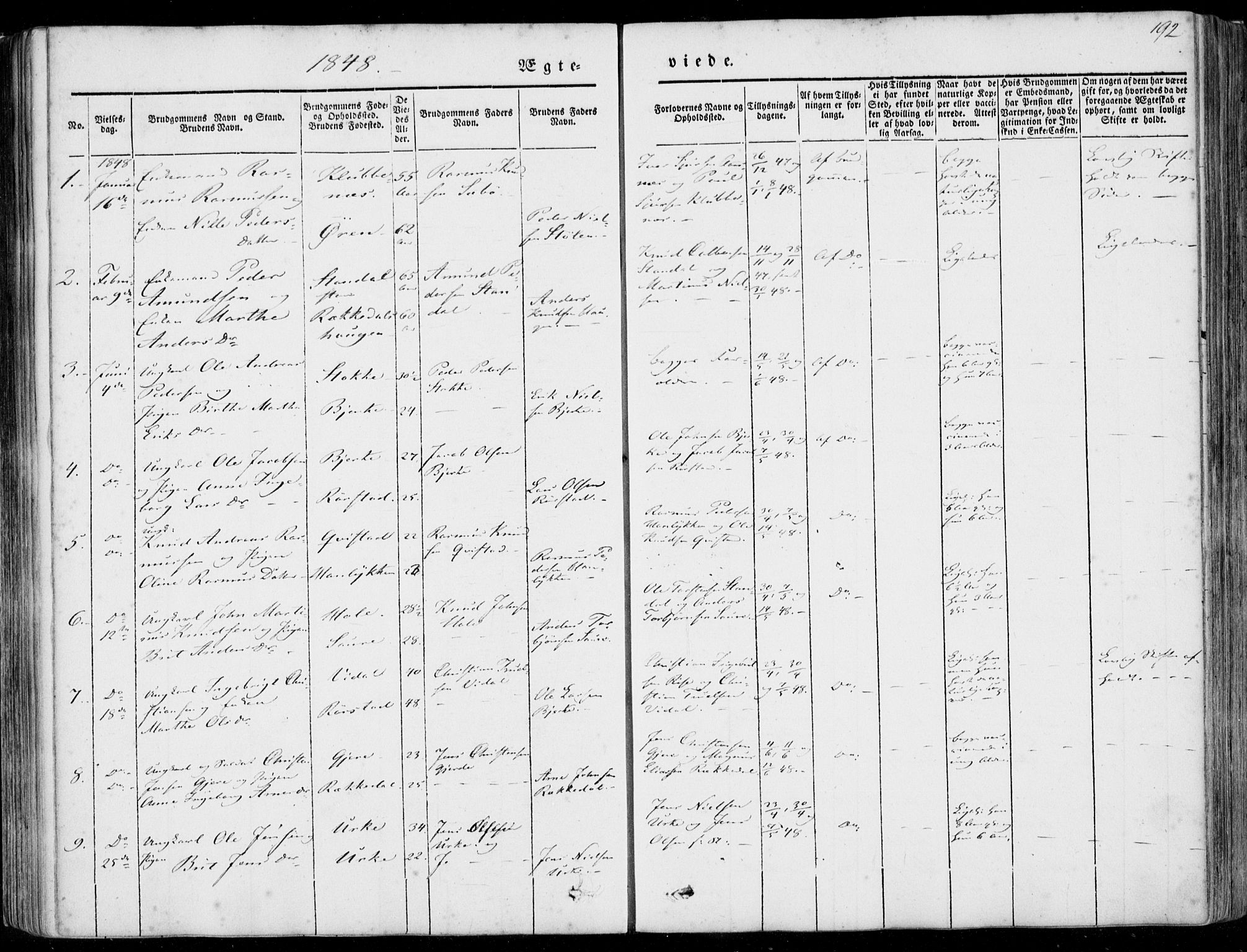 Ministerialprotokoller, klokkerbøker og fødselsregistre - Møre og Romsdal, AV/SAT-A-1454/515/L0209: Parish register (official) no. 515A05, 1847-1868, p. 192