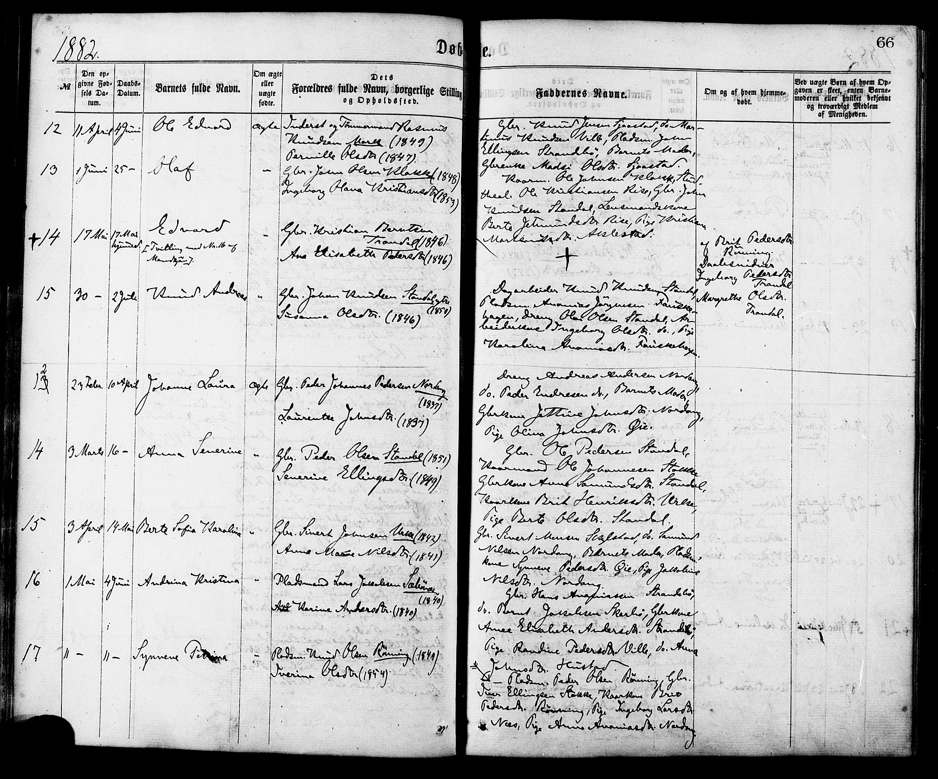 Ministerialprotokoller, klokkerbøker og fødselsregistre - Møre og Romsdal, SAT/A-1454/515/L0210: Parish register (official) no. 515A06, 1868-1885, p. 66