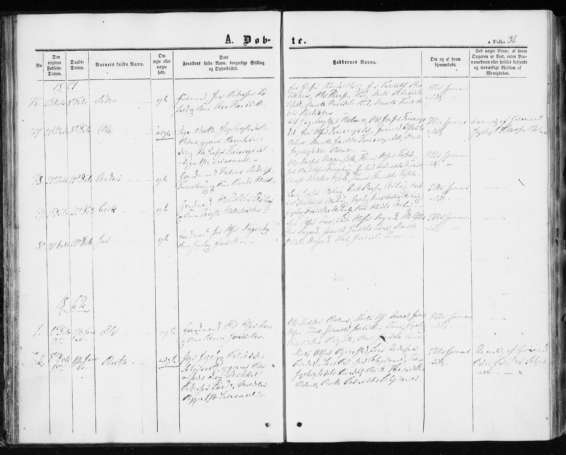 Ministerialprotokoller, klokkerbøker og fødselsregistre - Møre og Romsdal, AV/SAT-A-1454/598/L1067: Parish register (official) no. 598A01, 1858-1871, p. 31