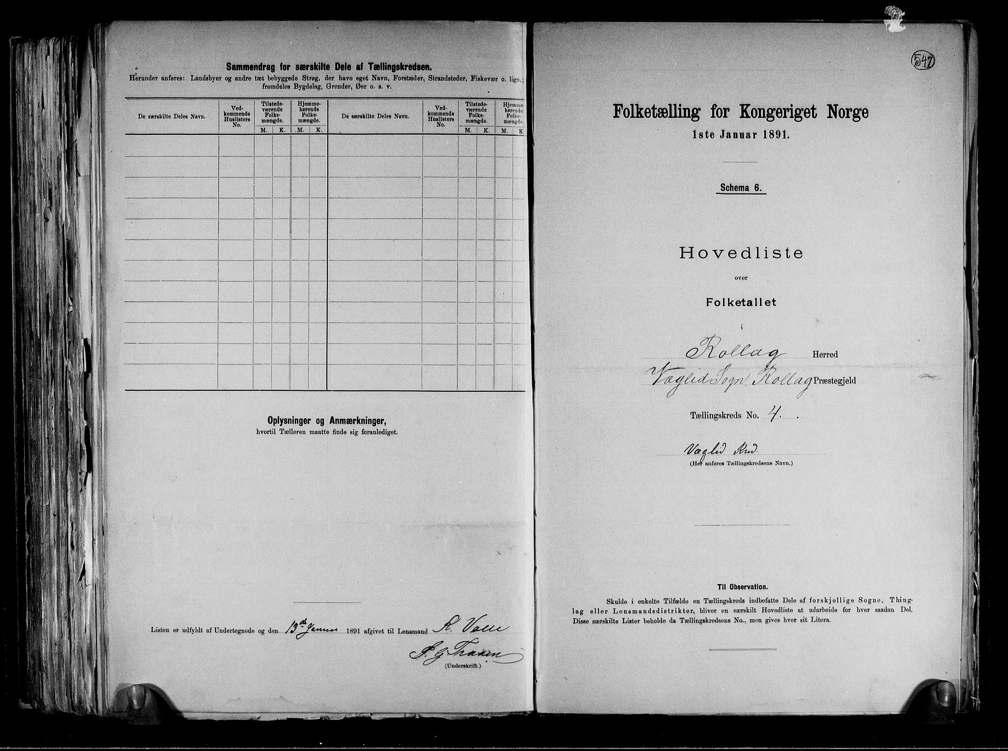 RA, 1891 census for 0632 Rollag, 1891, p. 11