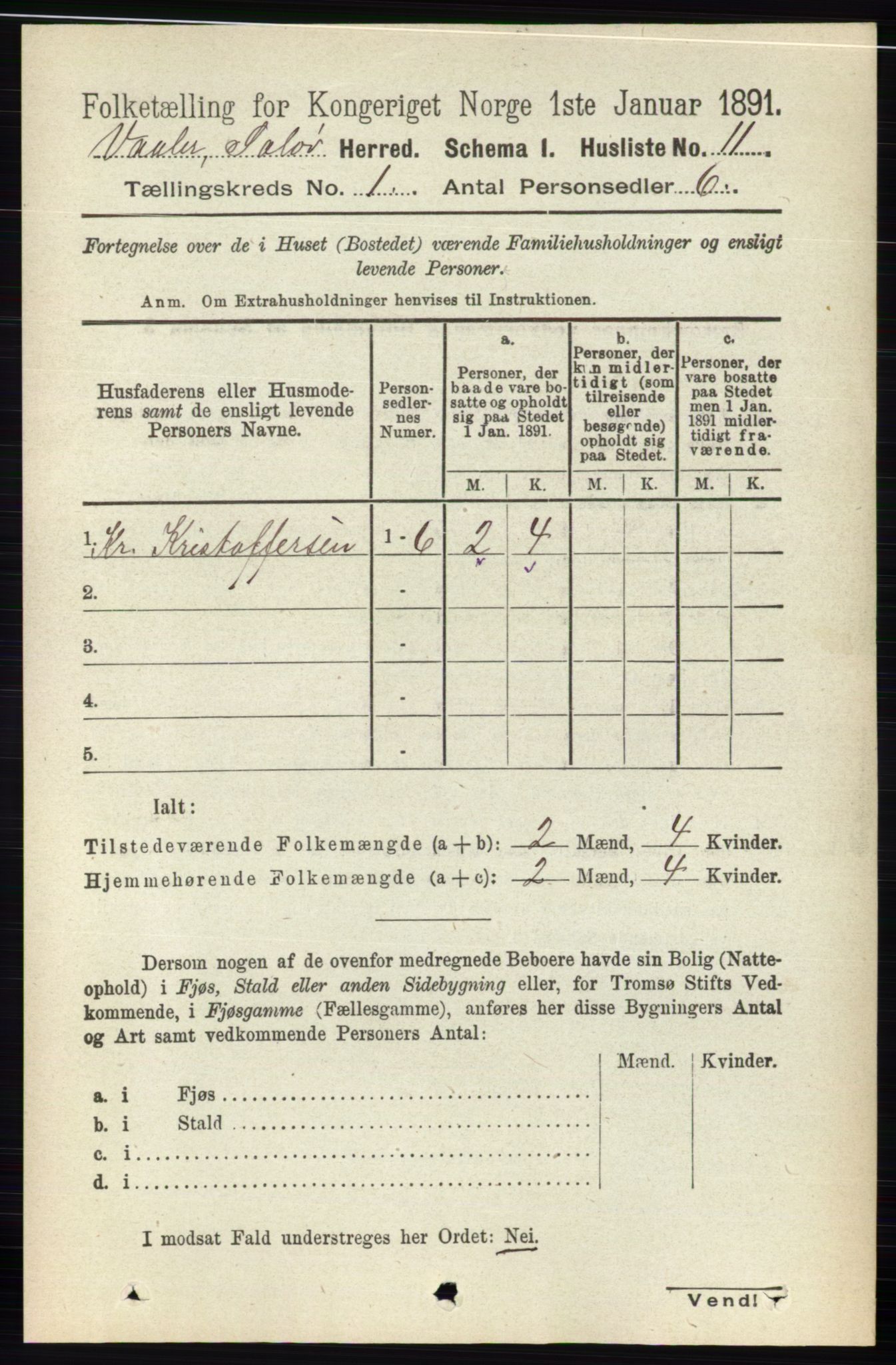 RA, 1891 census for 0426 Våler, 1891, p. 36