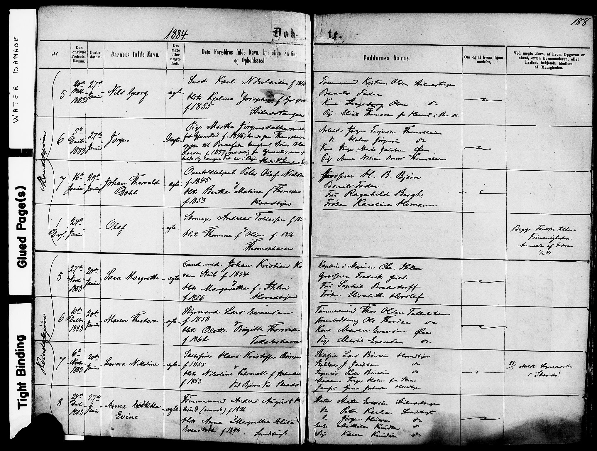 Kragerø kirkebøker, SAKO/A-278/F/Fa/L0011: Parish register (official) no. 11, 1875-1886, p. 188