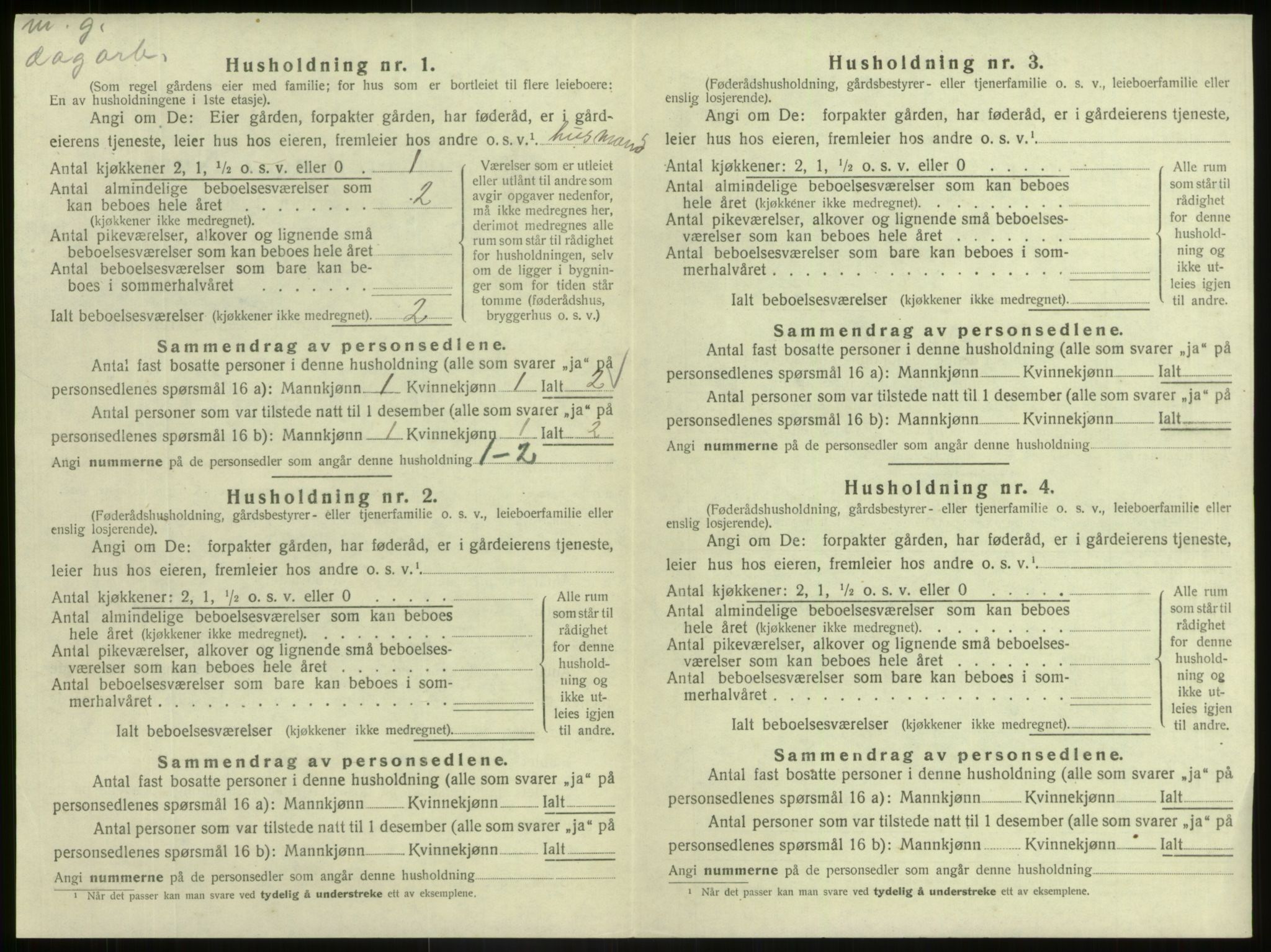 SAB, 1920 census for Hafslo, 1920, p. 872