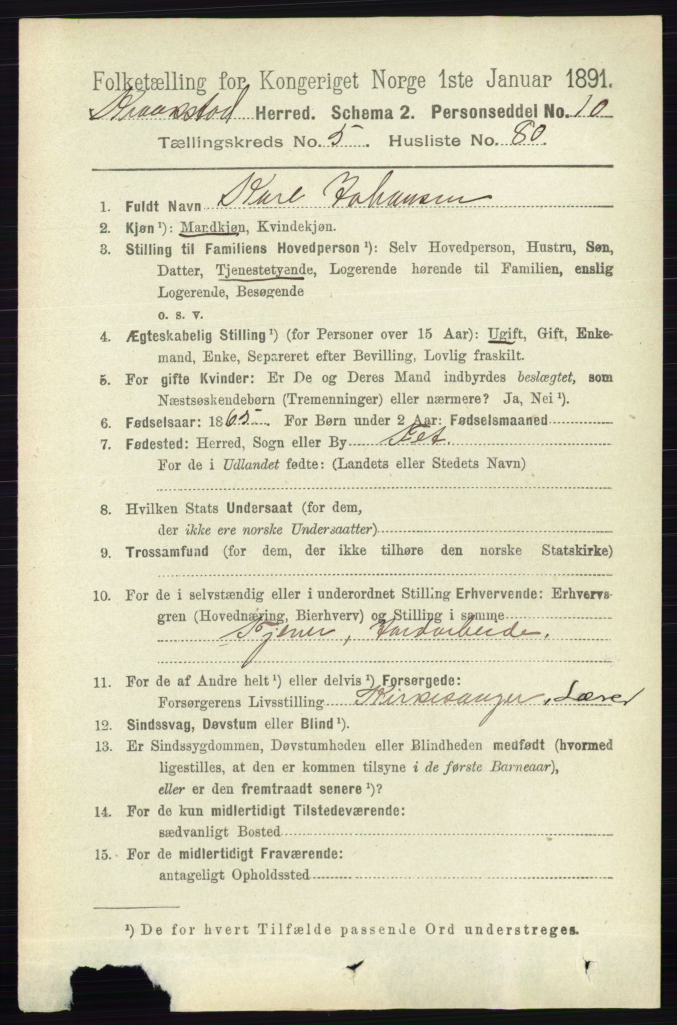 RA, 1891 census for 0212 Kråkstad, 1891, p. 2930