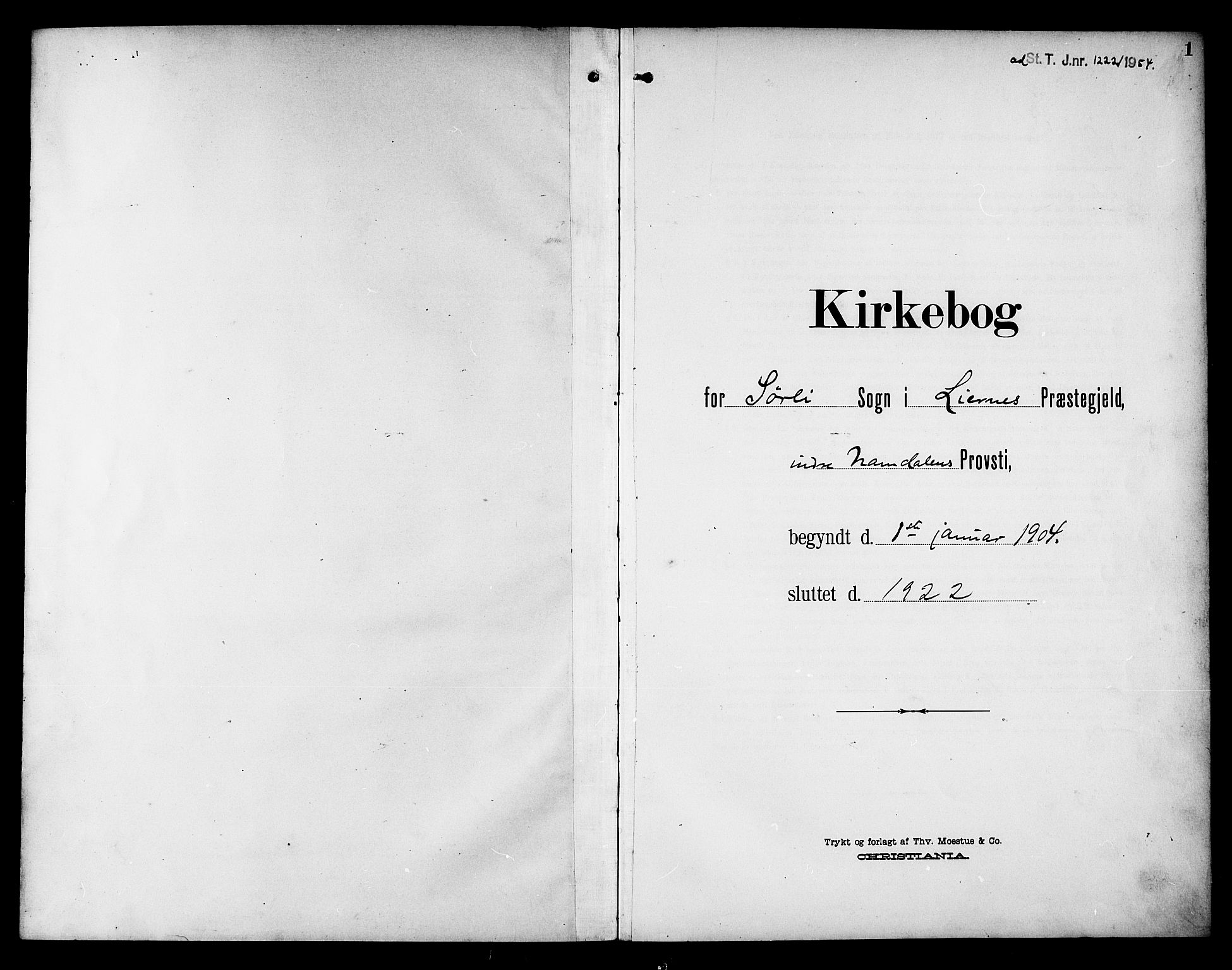 Ministerialprotokoller, klokkerbøker og fødselsregistre - Nord-Trøndelag, SAT/A-1458/757/L0506: Parish register (copy) no. 757C01, 1904-1922, p. 1