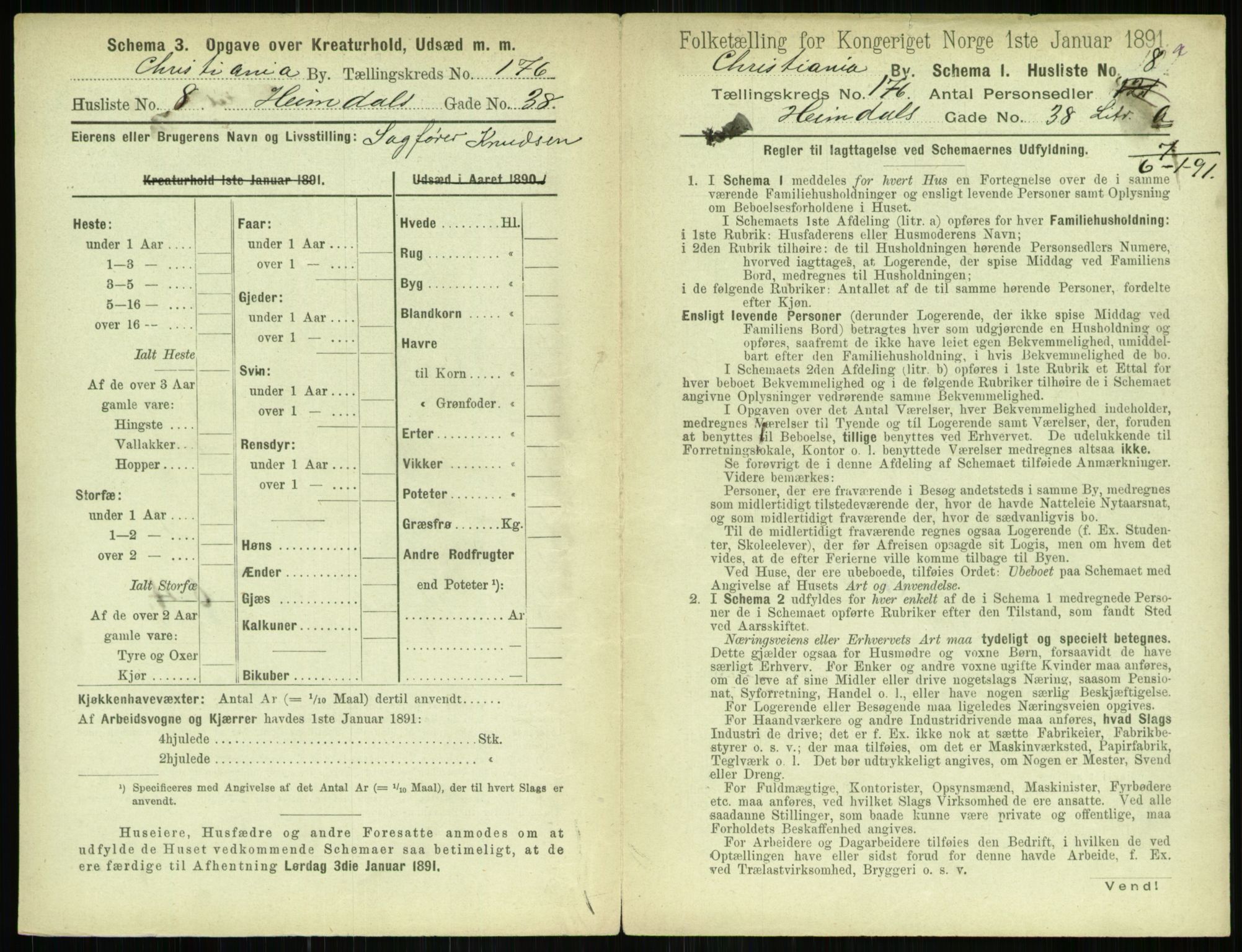 RA, 1891 census for 0301 Kristiania, 1891, p. 105581