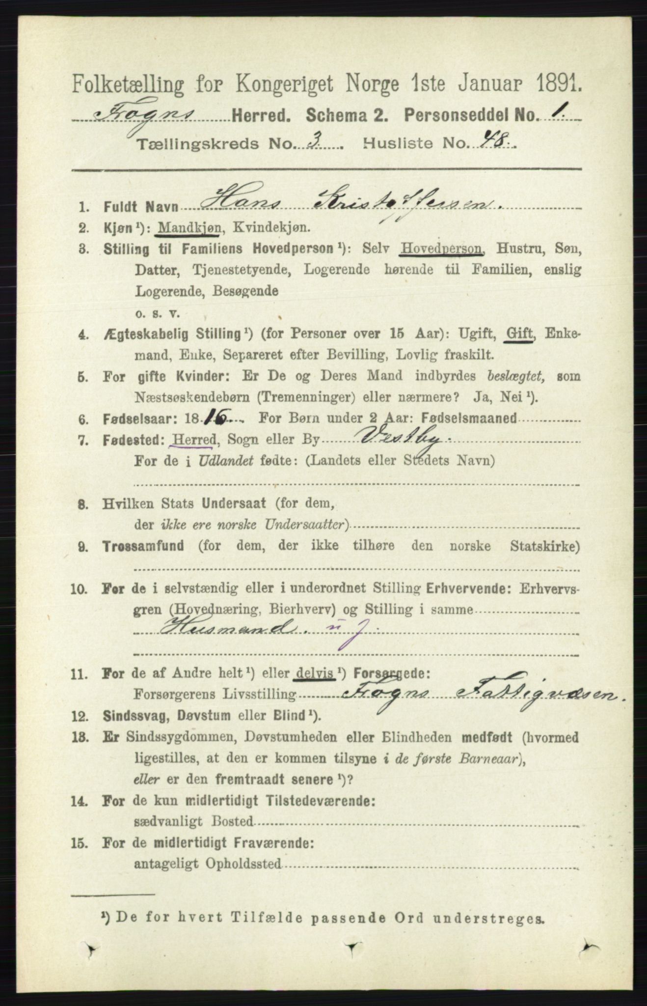 RA, 1891 census for 0215 Frogn, 1891, p. 2194