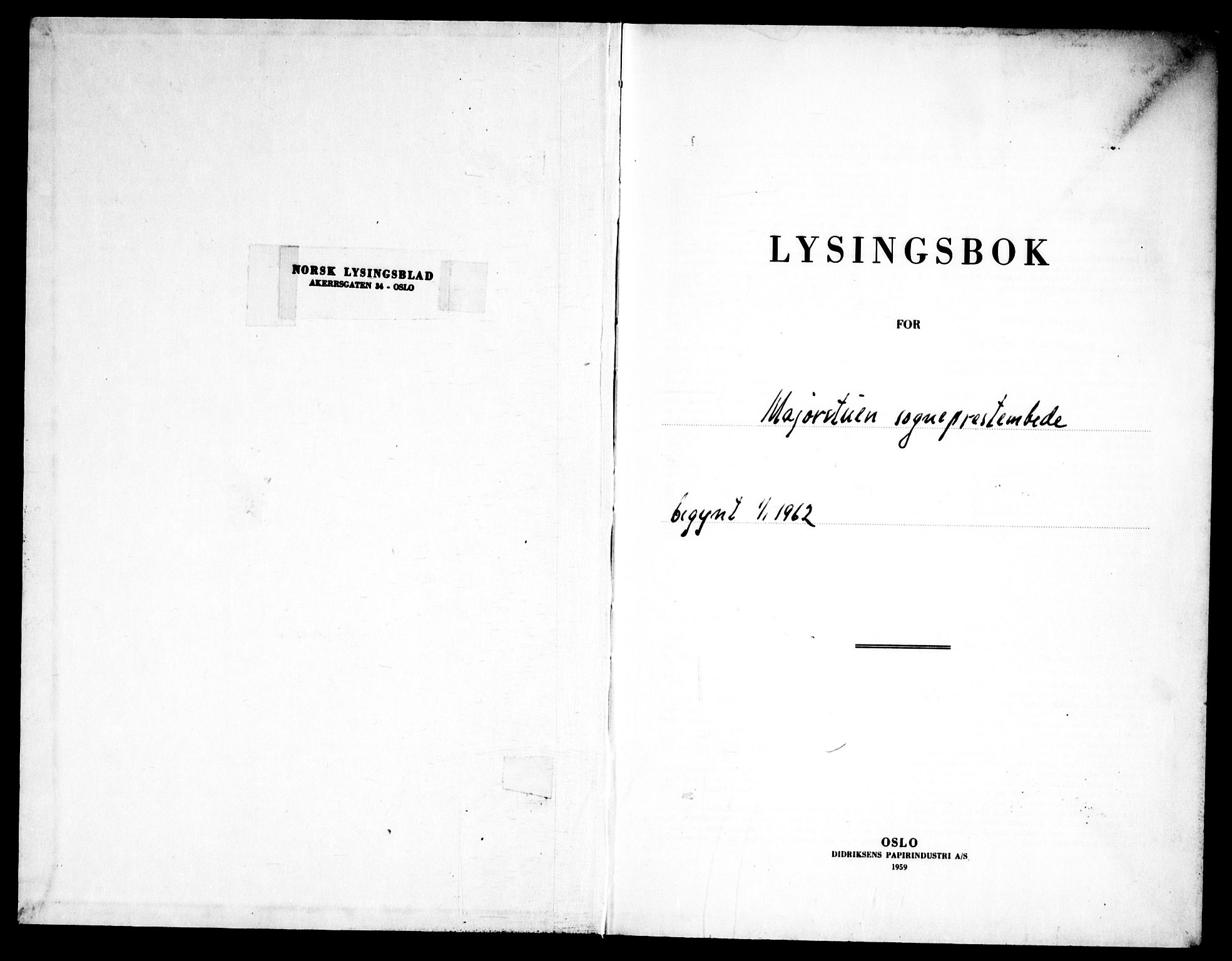 Majorstuen prestekontor Kirkebøker, SAO/A-10868/H/Ha/L0003: Banns register no. 3, 1962-1969