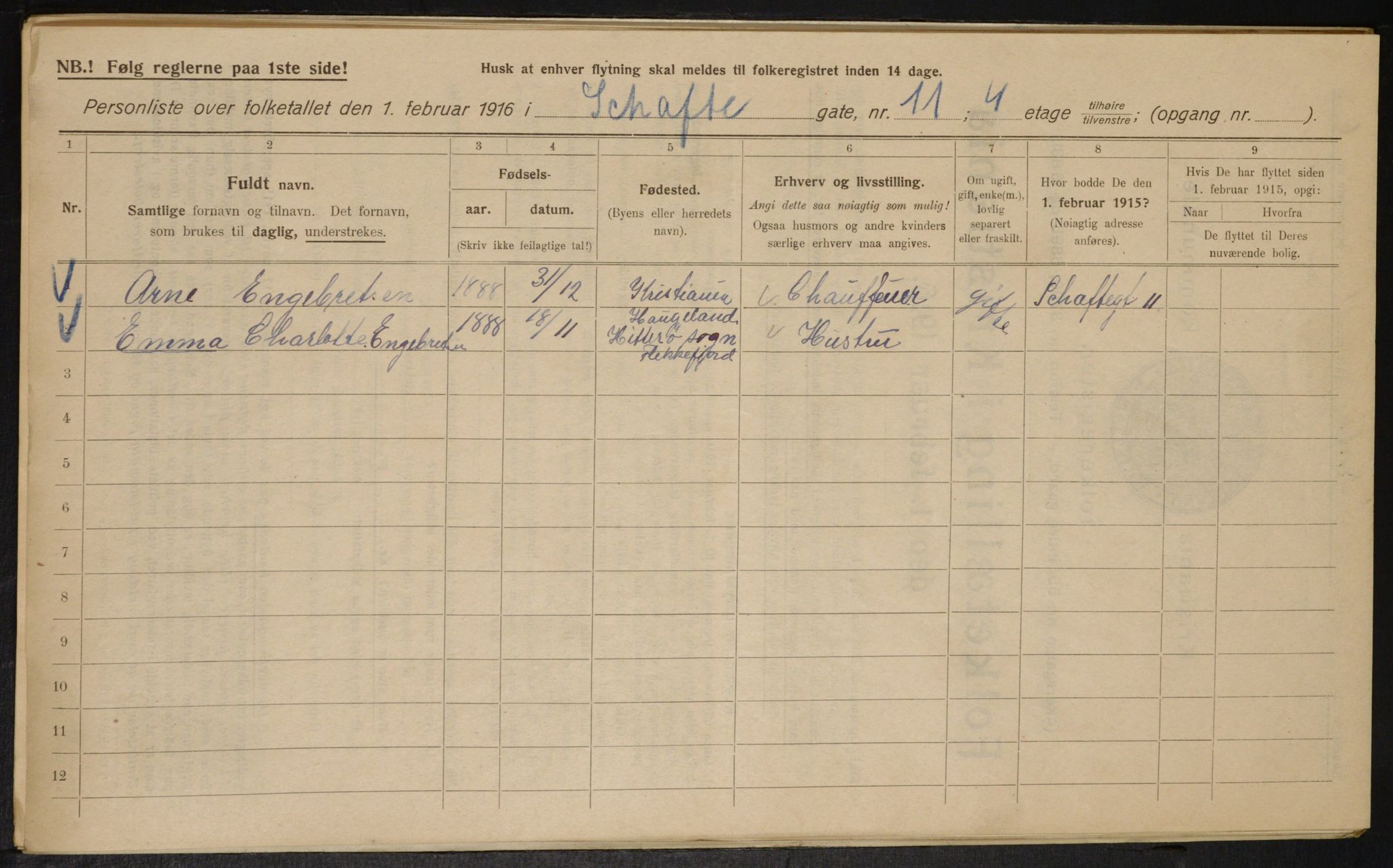 OBA, Municipal Census 1916 for Kristiania, 1916, p. 91571