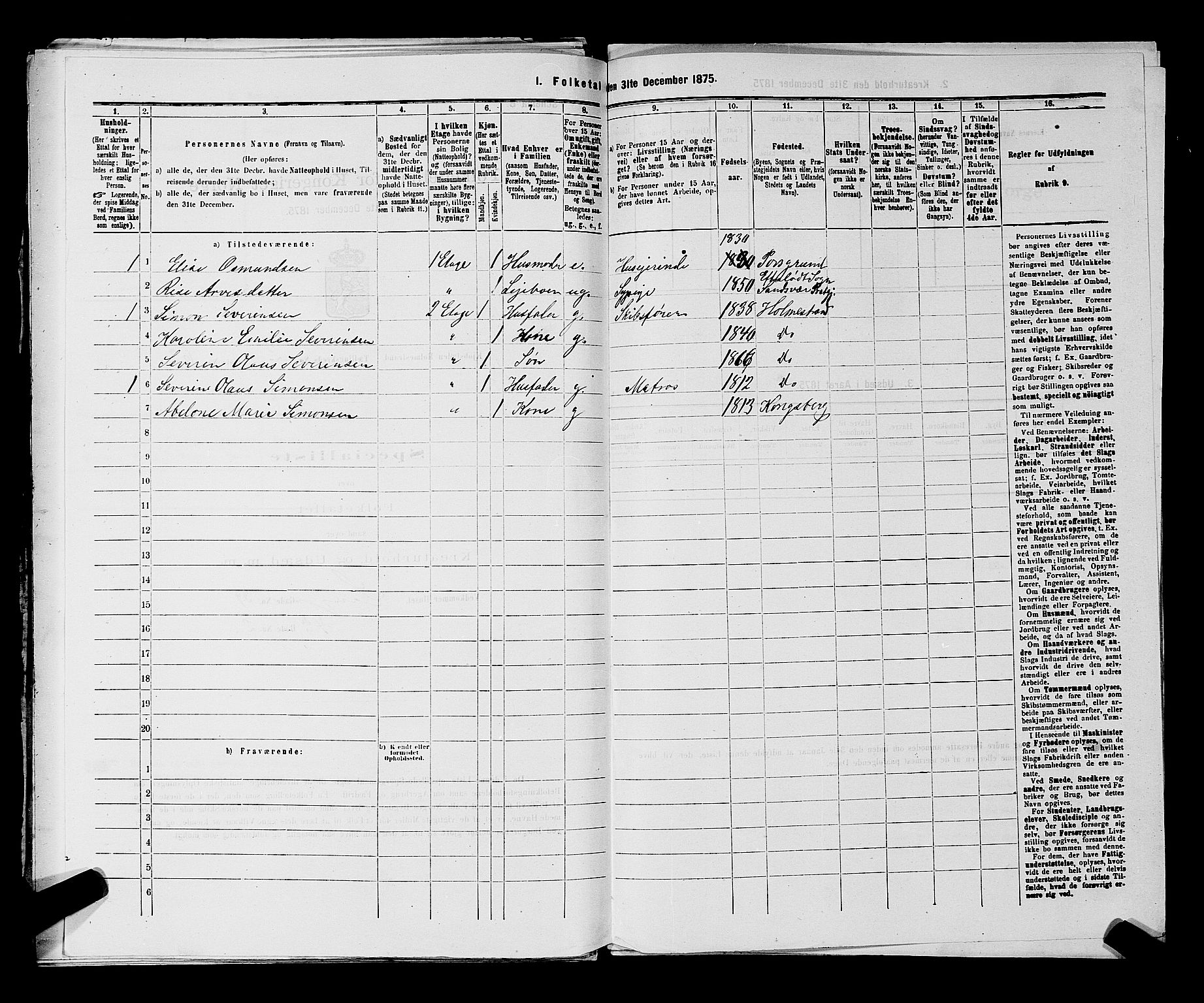 SAKO, 1875 census for 0702P Holmestrand, 1875, p. 169