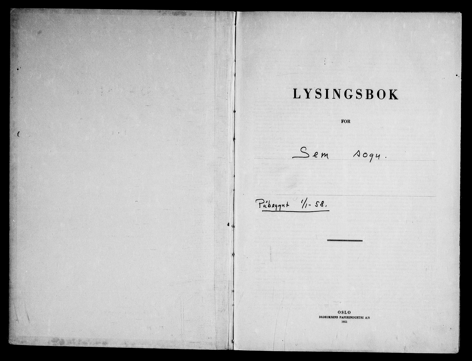 Sem kirkebøker, AV/SAKO-A-5/H/Ha/L0005: Banns register no. 5, 1958-1972