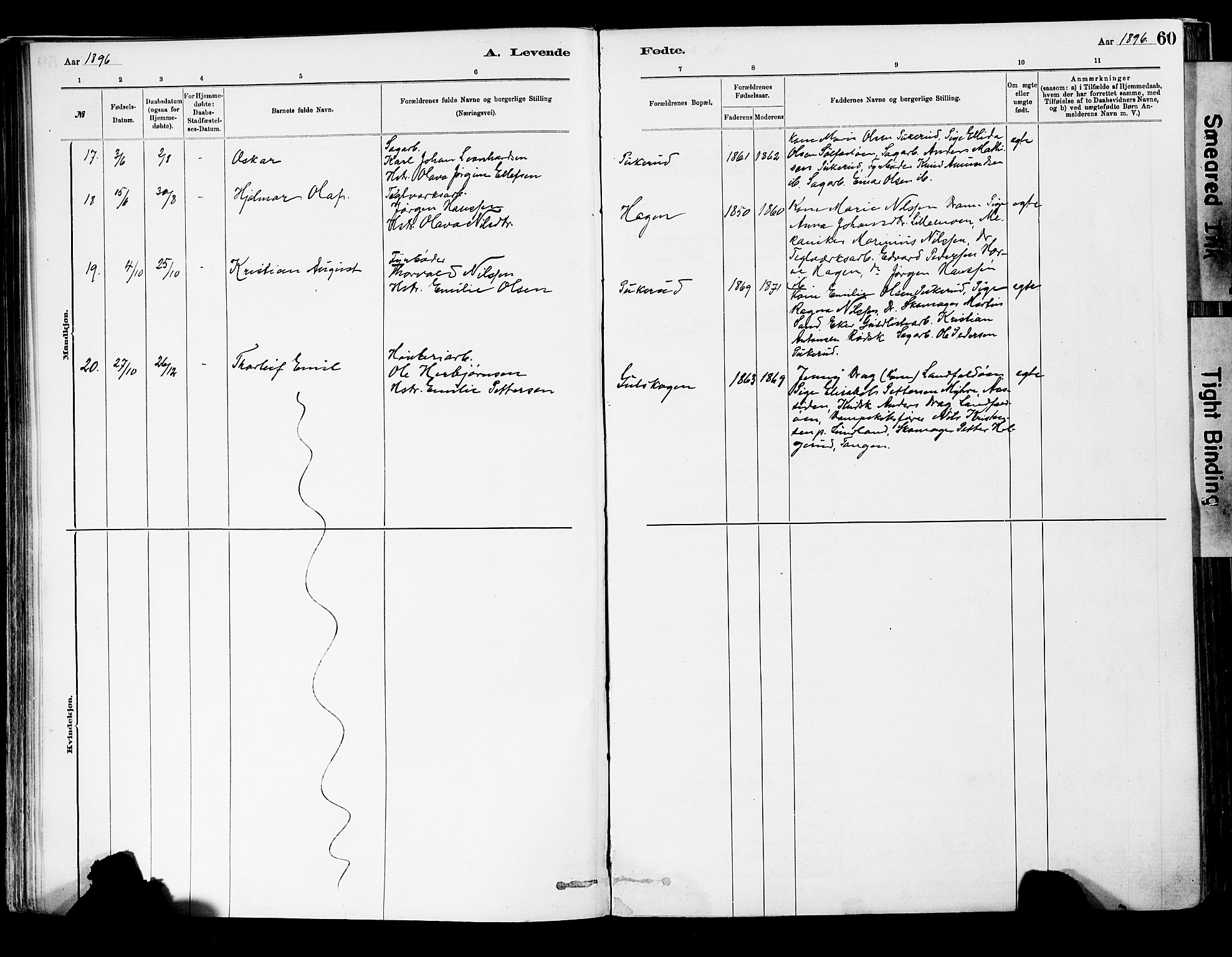 Strømsgodset kirkebøker, AV/SAKO-A-324/F/Fa/L0001: Parish register (official) no. 1, 1885-1909, p. 60