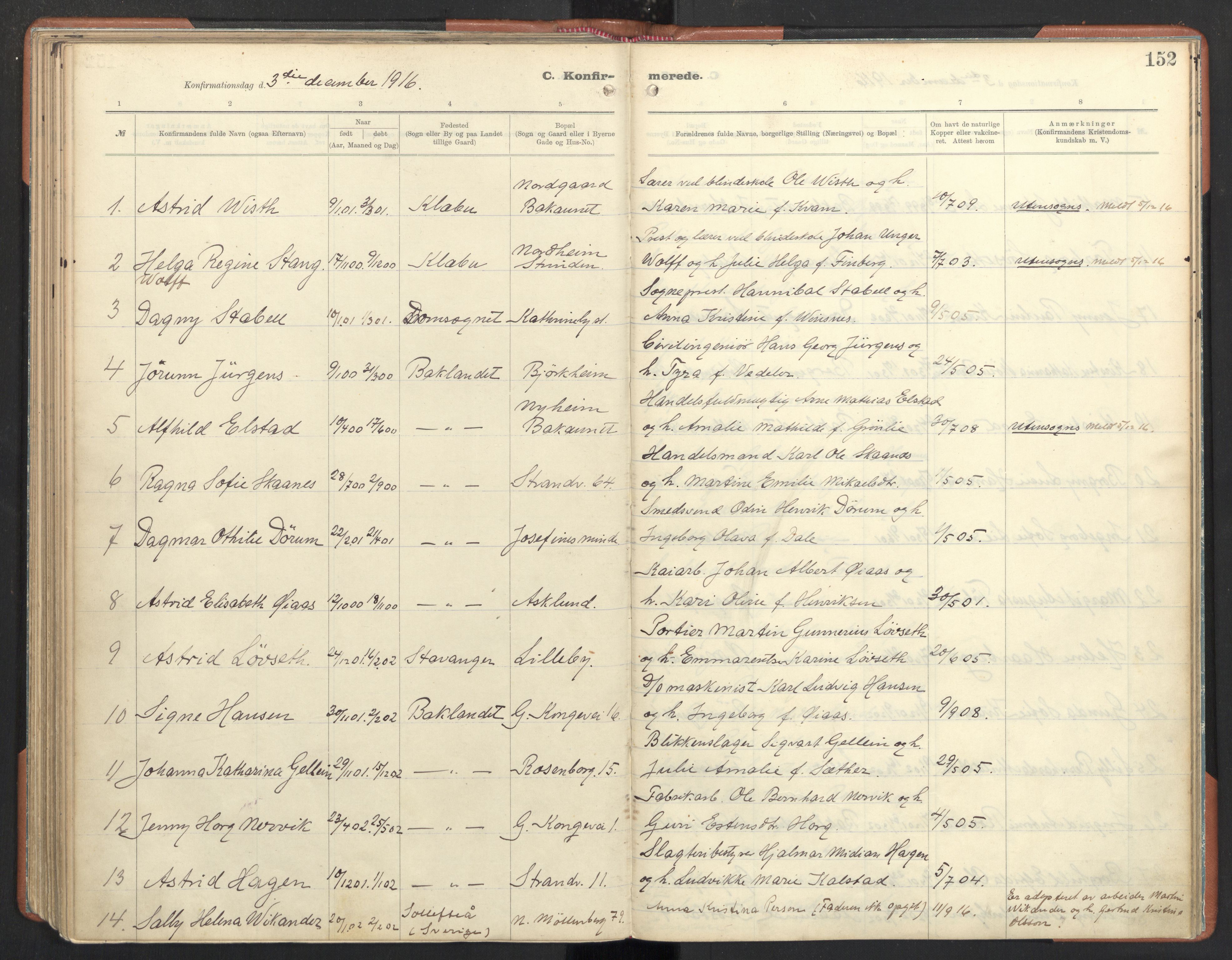 Ministerialprotokoller, klokkerbøker og fødselsregistre - Sør-Trøndelag, SAT/A-1456/605/L0246: Parish register (official) no. 605A08, 1916-1920, p. 152