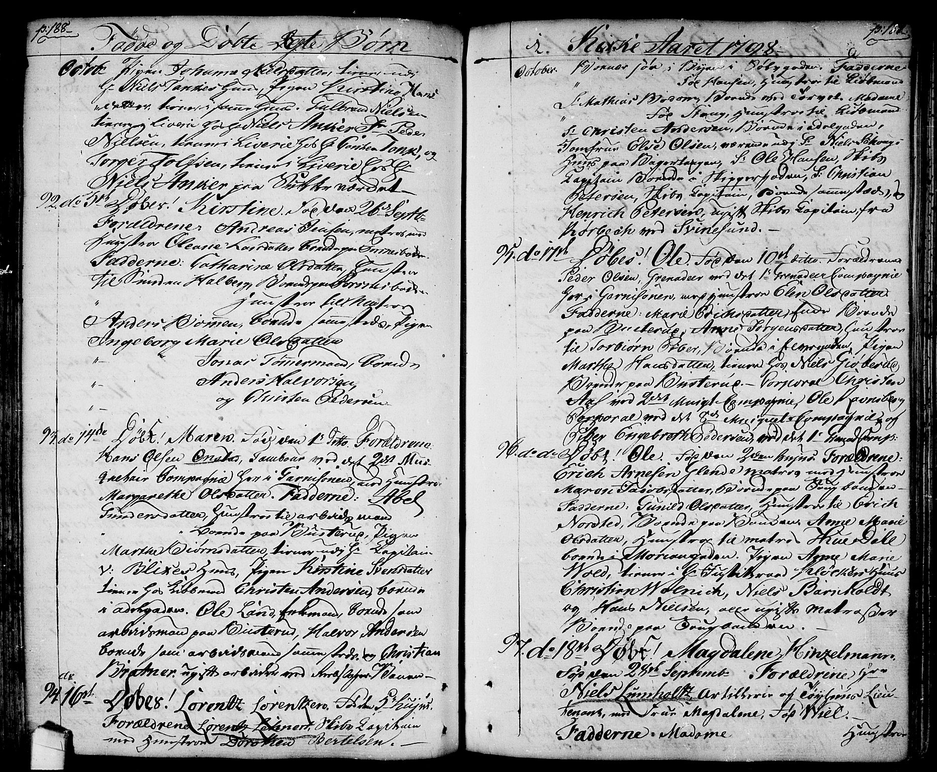 Halden prestekontor Kirkebøker, SAO/A-10909/F/Fa/L0002: Parish register (official) no. I 2, 1792-1812, p. 188-189