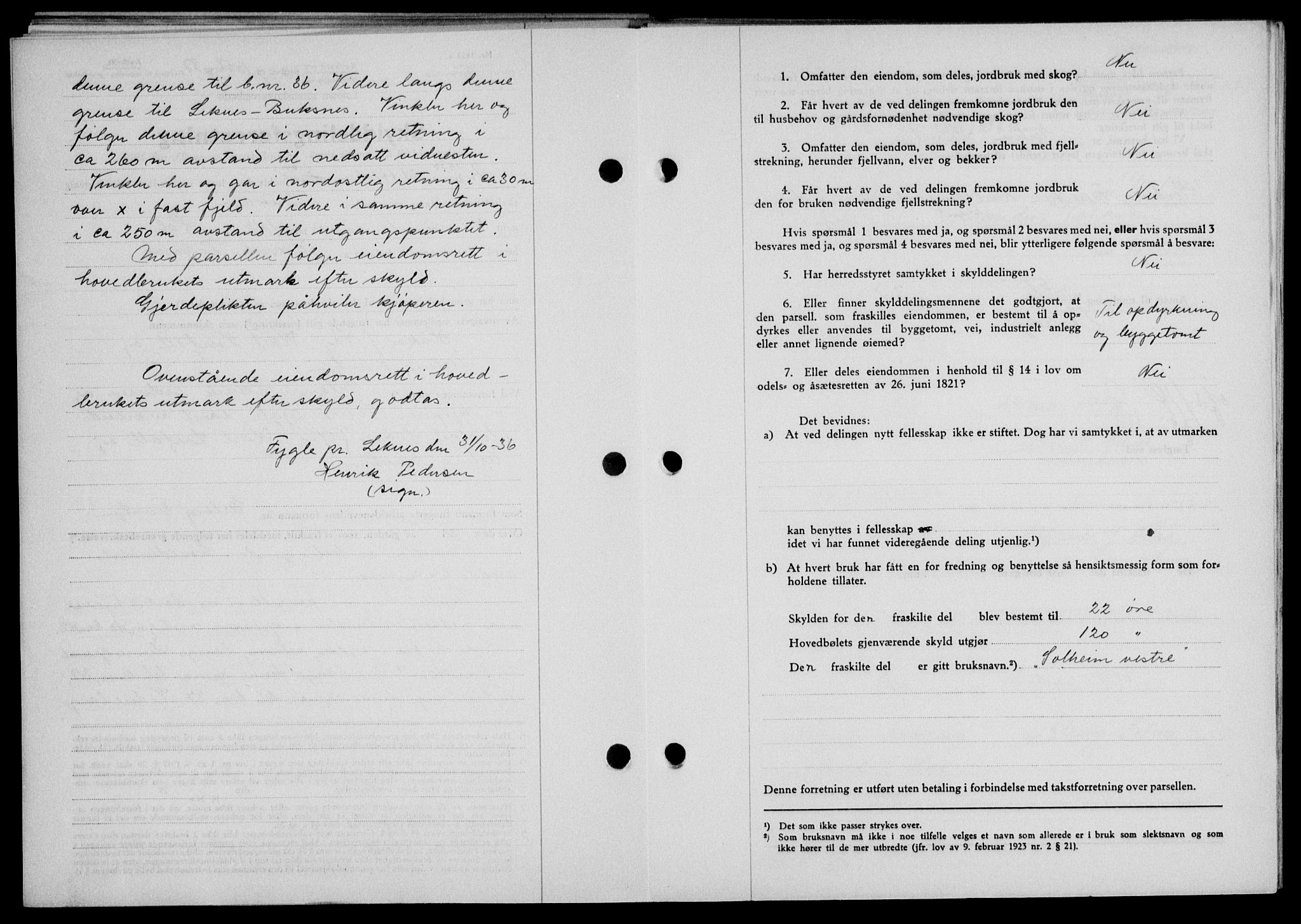 Lofoten sorenskriveri, SAT/A-0017/1/2/2C/L0002a: Mortgage book no. 2a, 1937-1937, Diary no: : 1056/1937