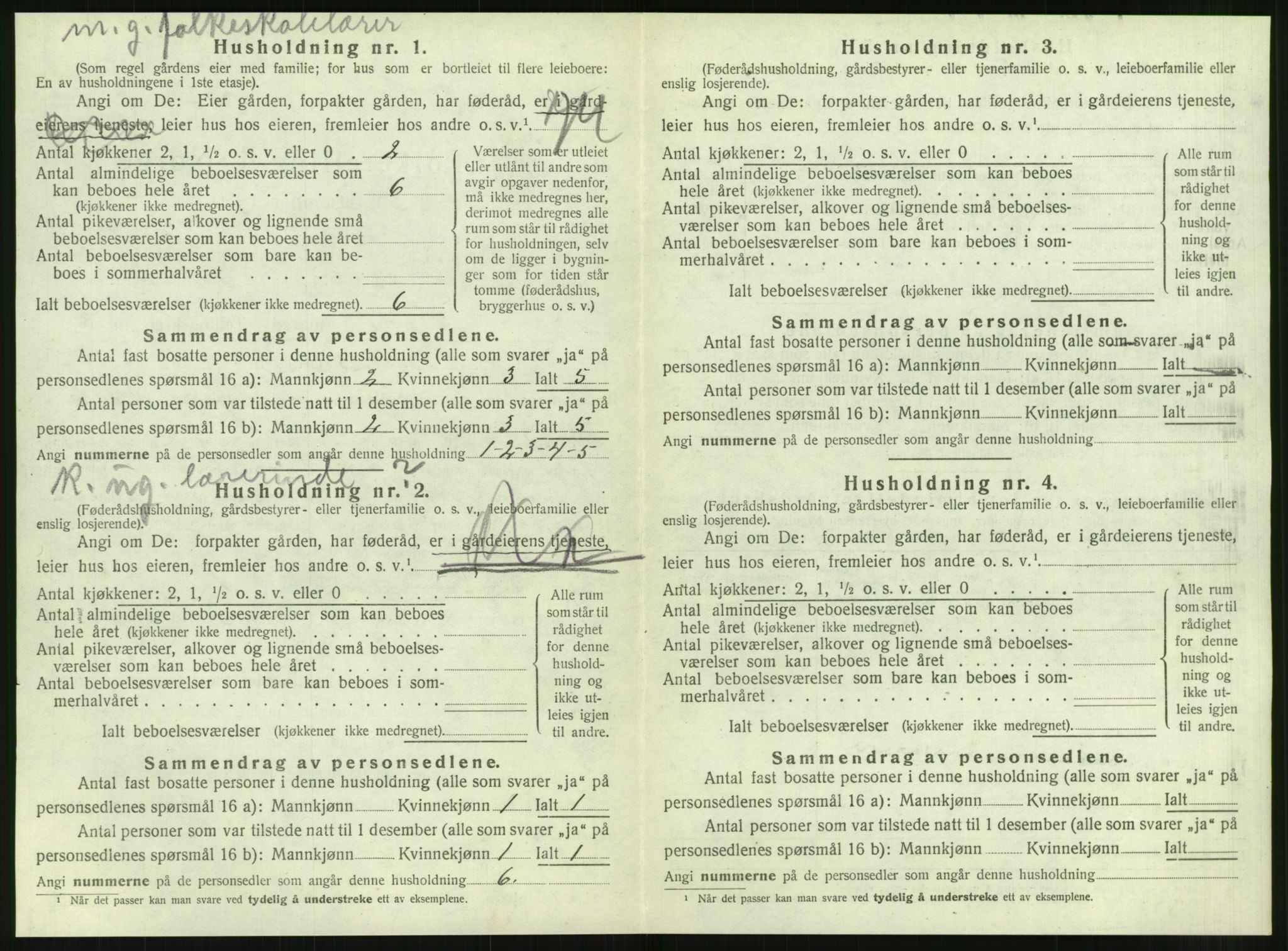 SAT, 1920 census for Hopen, 1920, p. 289