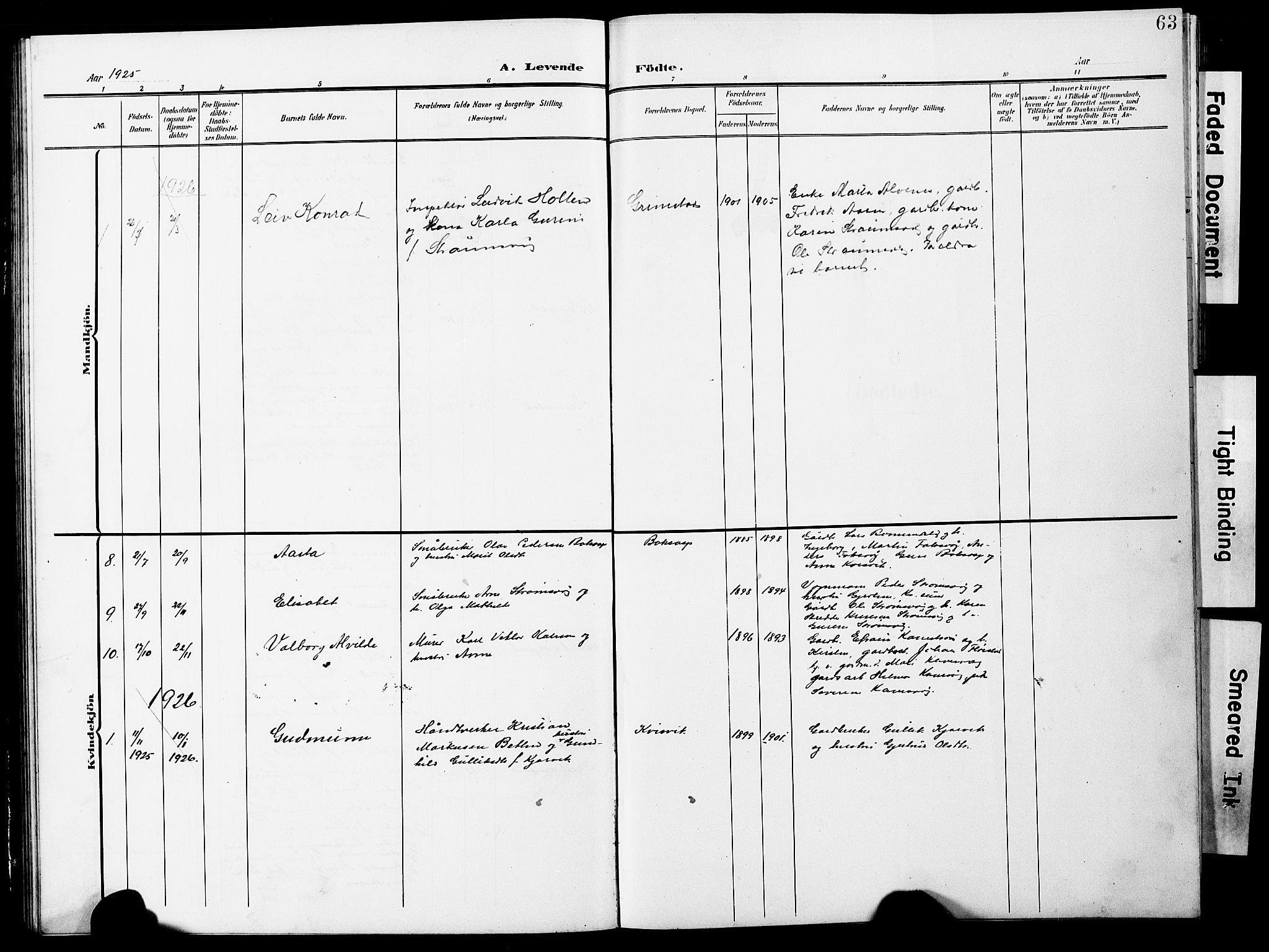 Ministerialprotokoller, klokkerbøker og fødselsregistre - Møre og Romsdal, AV/SAT-A-1454/587/L1001: Parish register (copy) no. 587C01, 1906-1927, p. 63