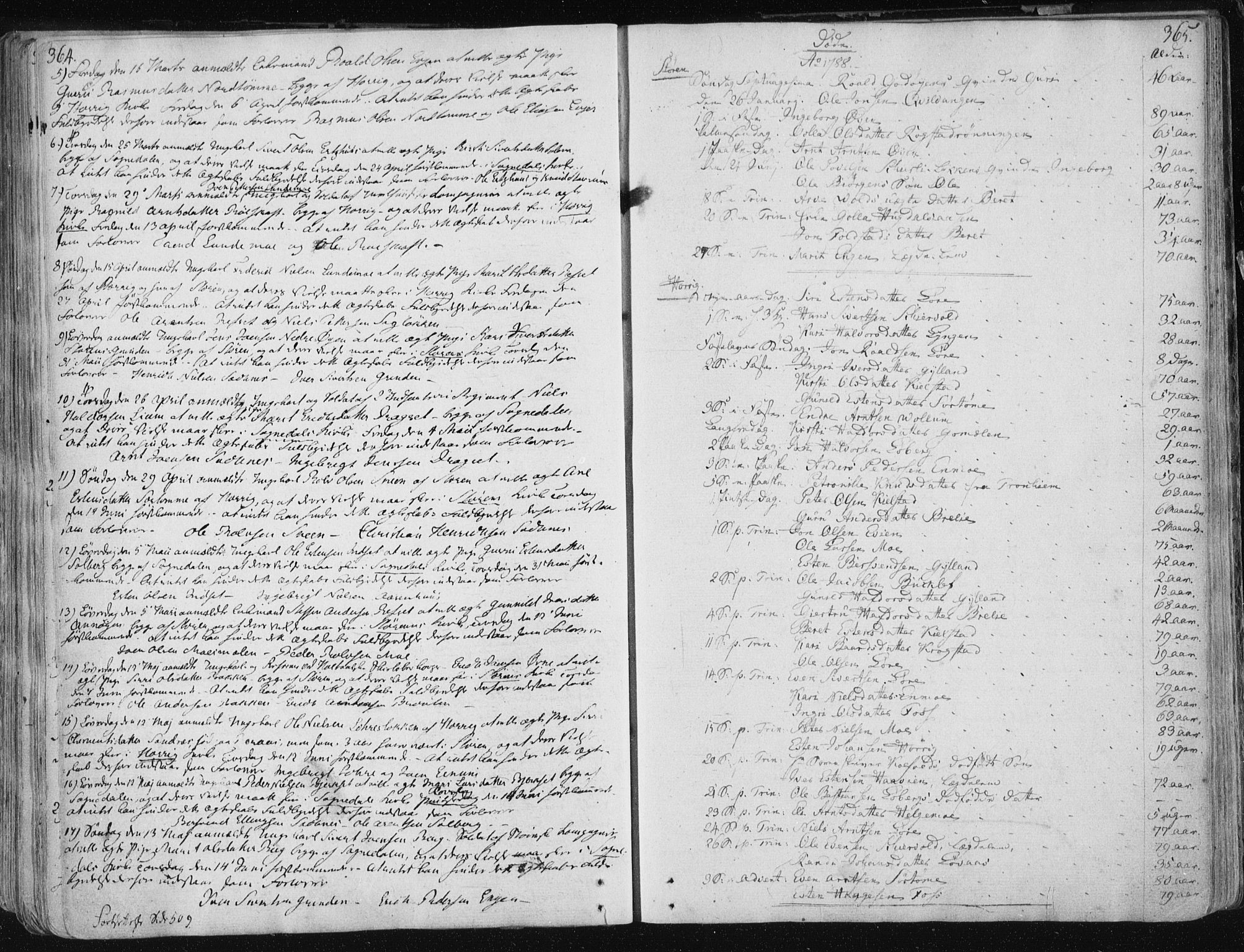 Ministerialprotokoller, klokkerbøker og fødselsregistre - Sør-Trøndelag, SAT/A-1456/687/L0992: Parish register (official) no. 687A03 /1, 1788-1815, p. 364-365