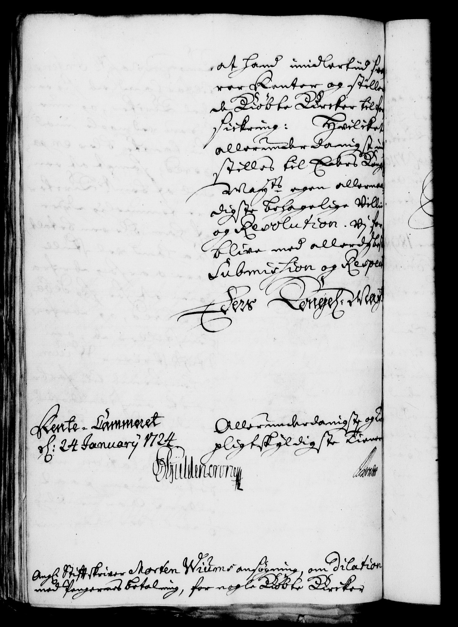 Rentekammeret, Kammerkanselliet, RA/EA-3111/G/Gf/Gfa/L0007: Norsk relasjons- og resolusjonsprotokoll (merket RK 52.7), 1724, p. 186
