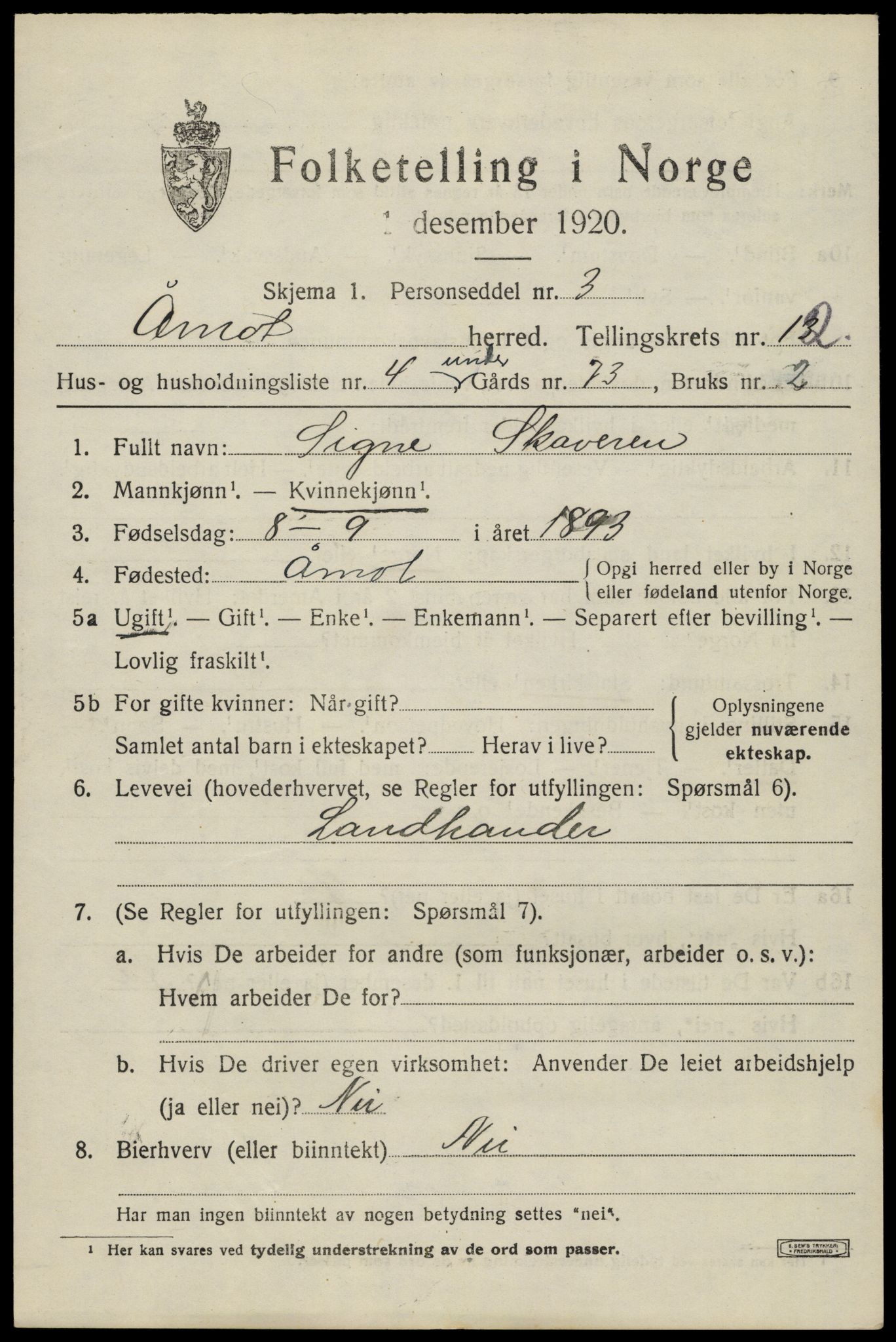 SAH, 1920 census for Åmot, 1920, p. 9641