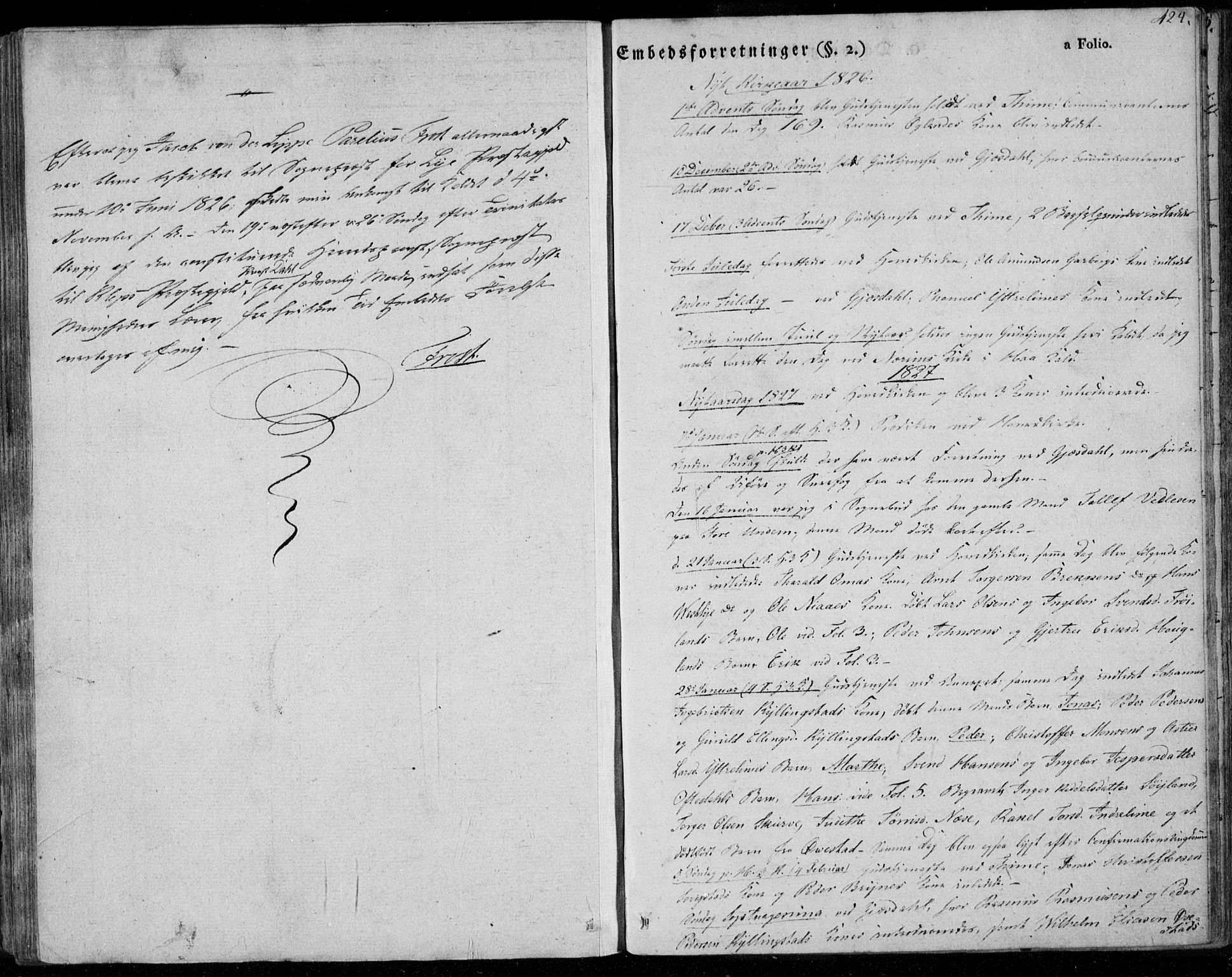 Lye sokneprestkontor, AV/SAST-A-101794/001/30BA/L0004: Parish register (official) no. A 4, 1826-1841, p. 424