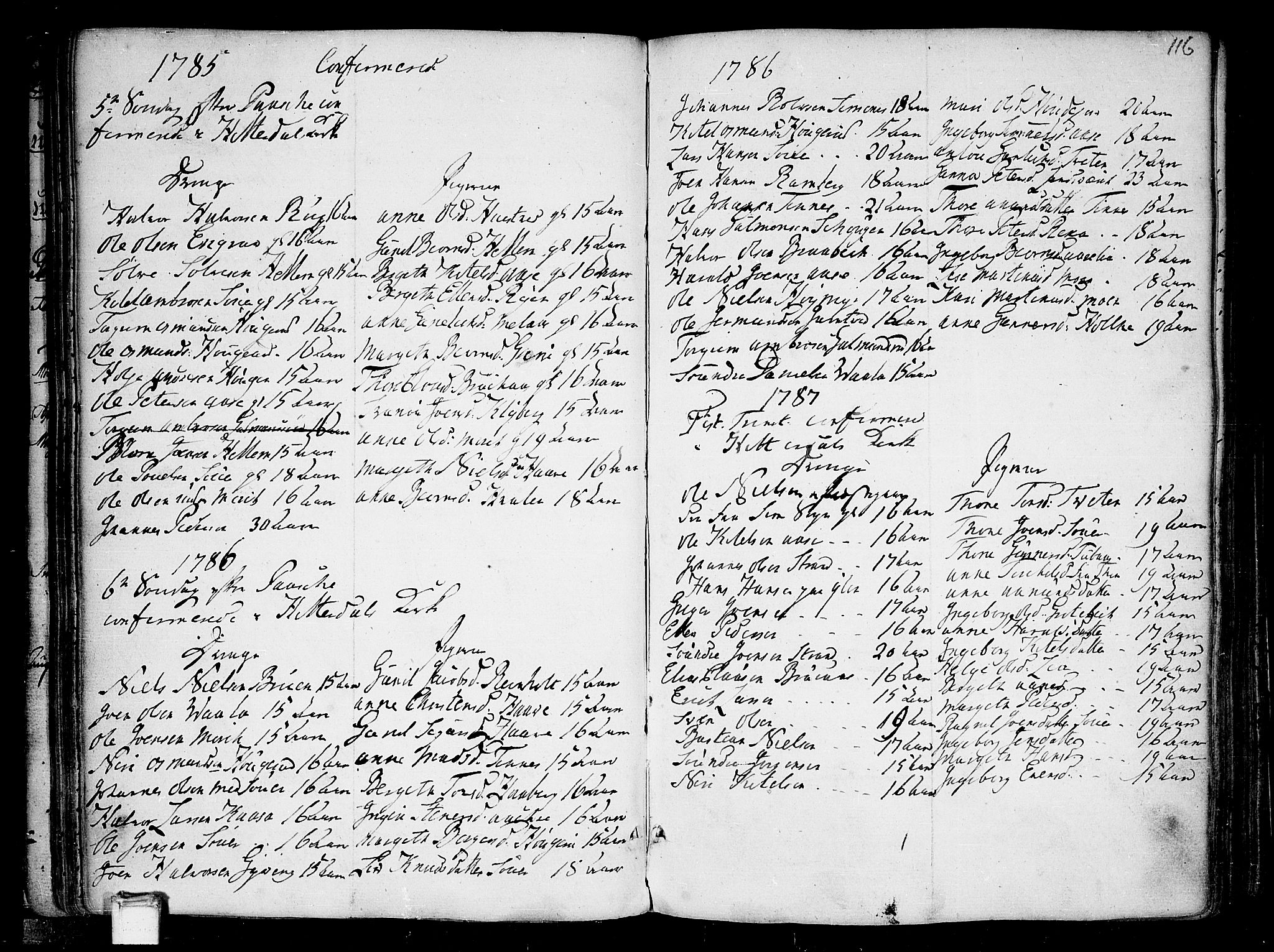 Heddal kirkebøker, SAKO/A-268/F/Fa/L0004: Parish register (official) no. I 4, 1784-1814, p. 116