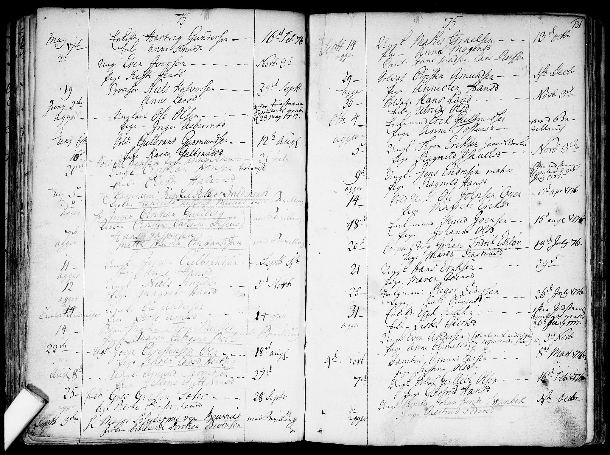 Garnisonsmenigheten Kirkebøker, AV/SAO-A-10846/F/Fa/L0002: Parish register (official) no. 2, 1757-1776, p. 131