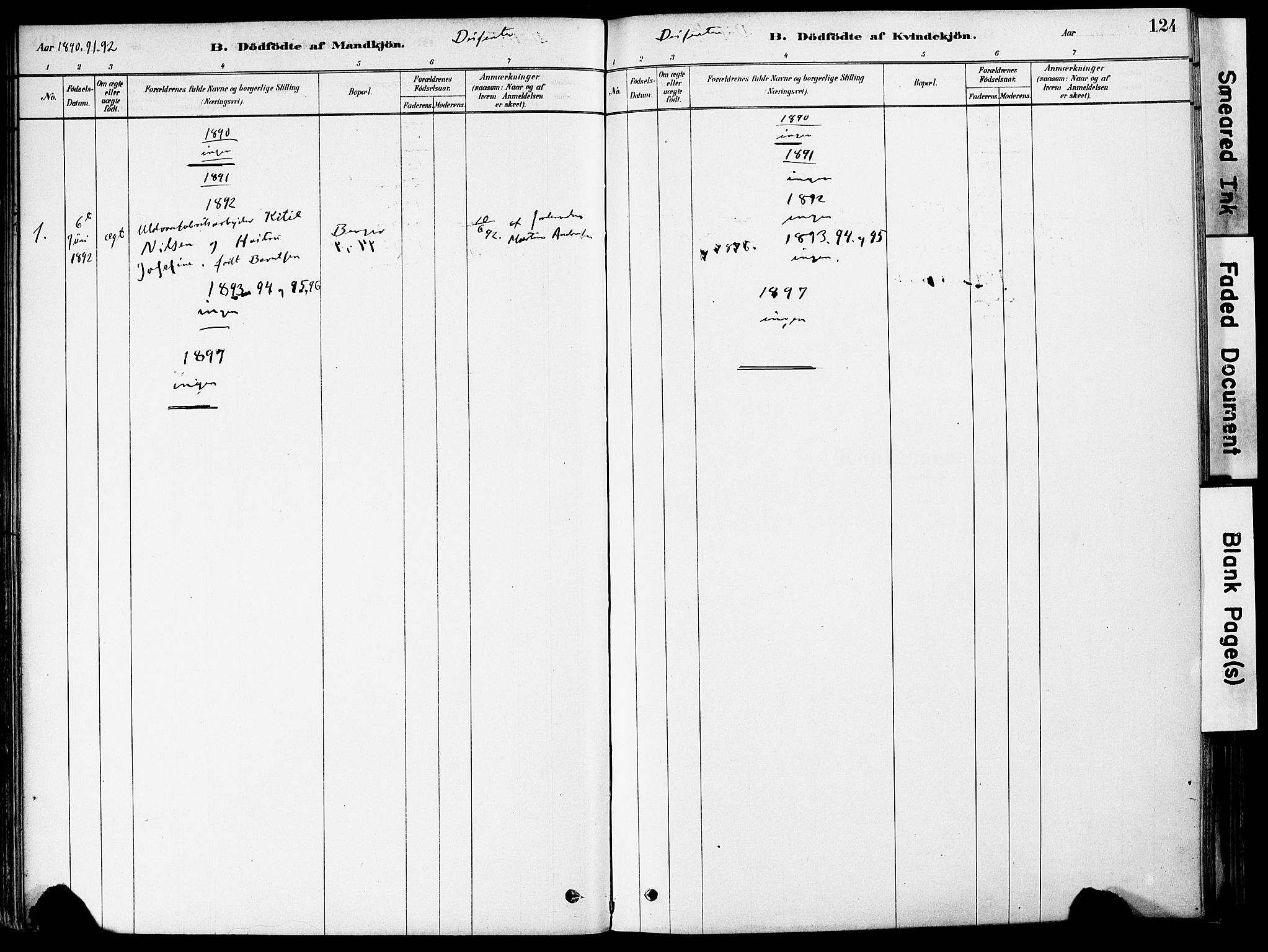 Strømm kirkebøker, AV/SAKO-A-322/F/Fa/L0004: Parish register (official) no. I 4, 1878-1899, p. 124