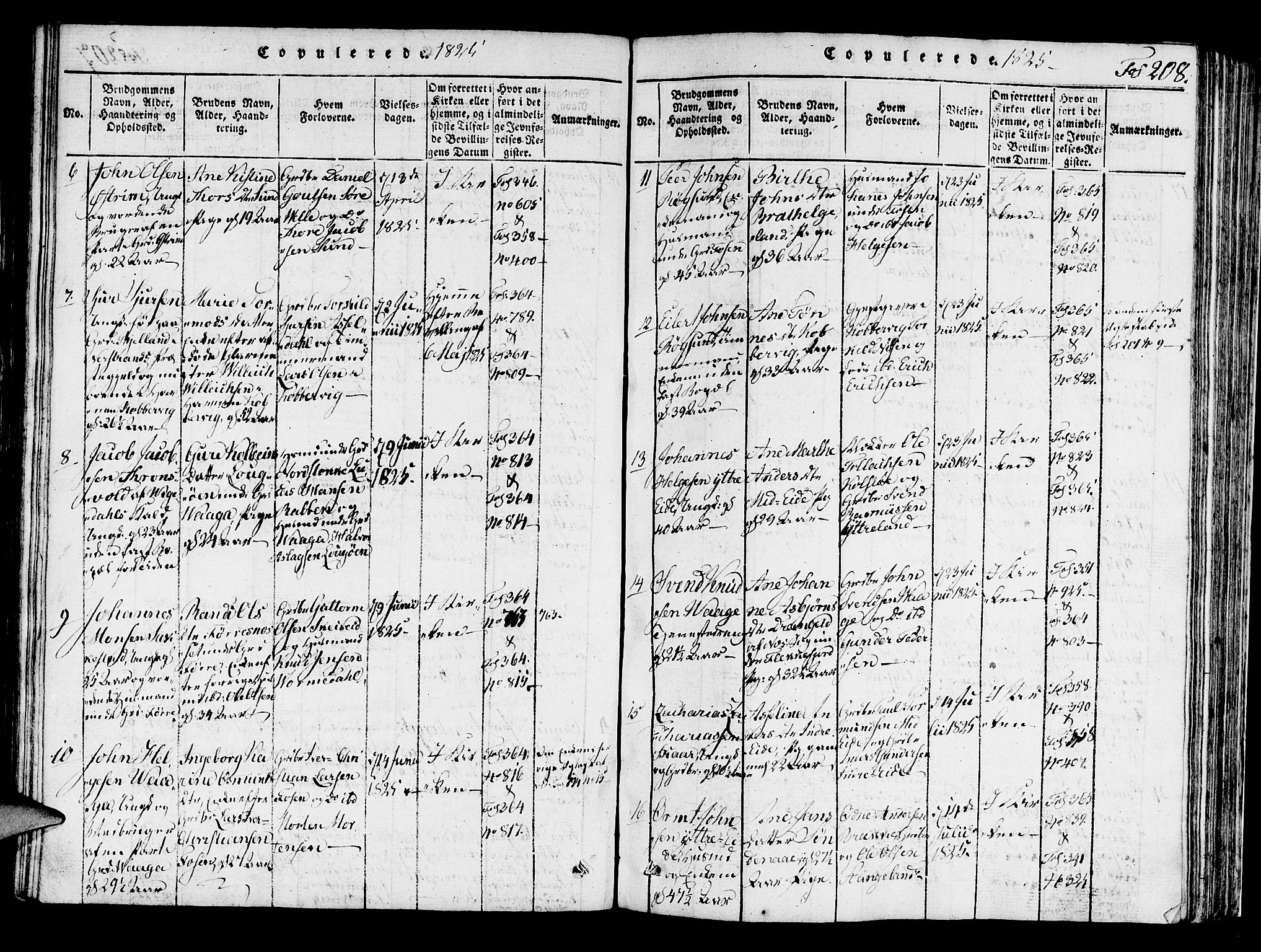 Avaldsnes sokneprestkontor, SAST/A -101851/H/Ha/Haa/L0004: Parish register (official) no. A 4, 1816-1825, p. 208