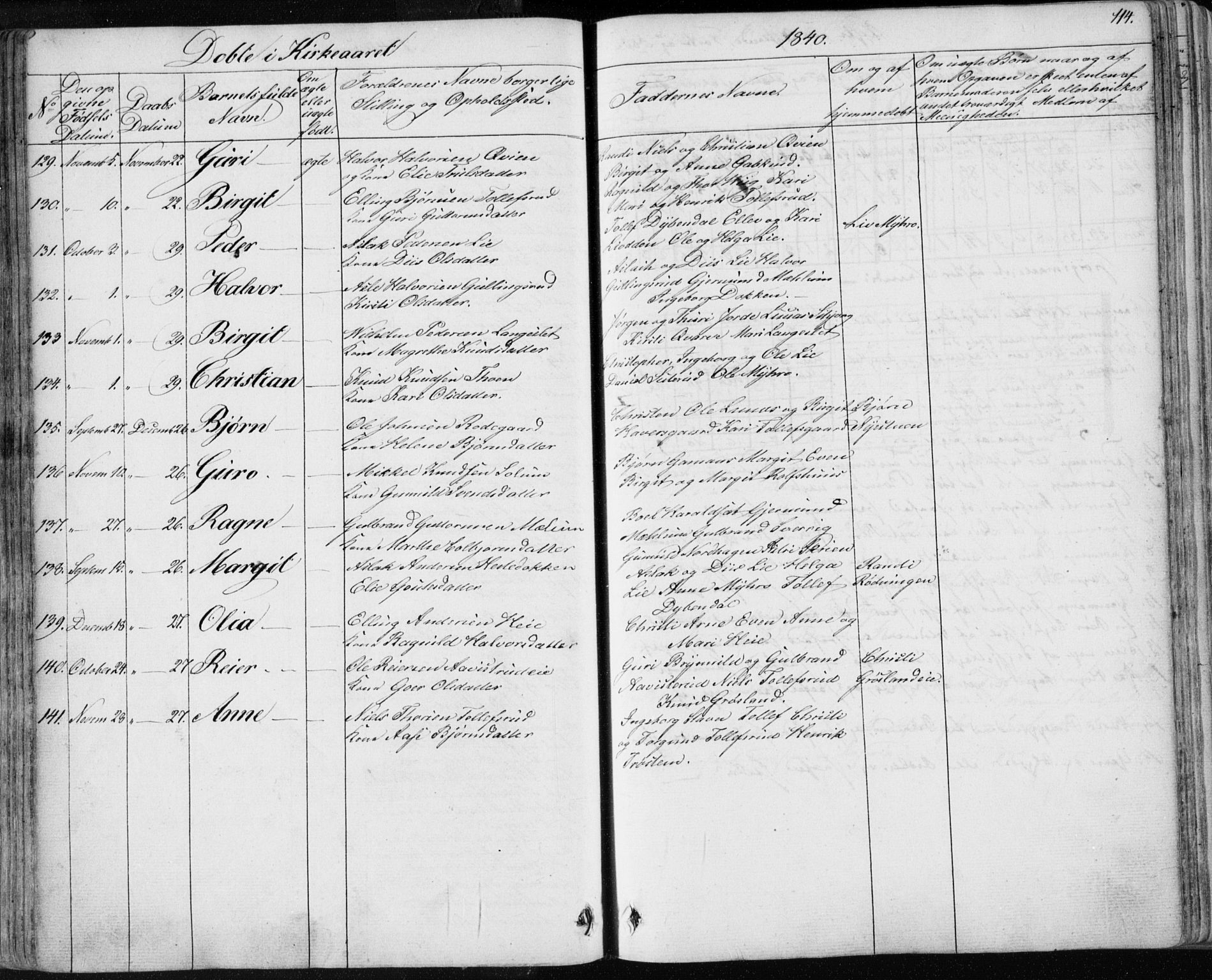 Nes kirkebøker, AV/SAKO-A-236/F/Fa/L0009: Parish register (official) no. 9, 1834-1863, p. 114