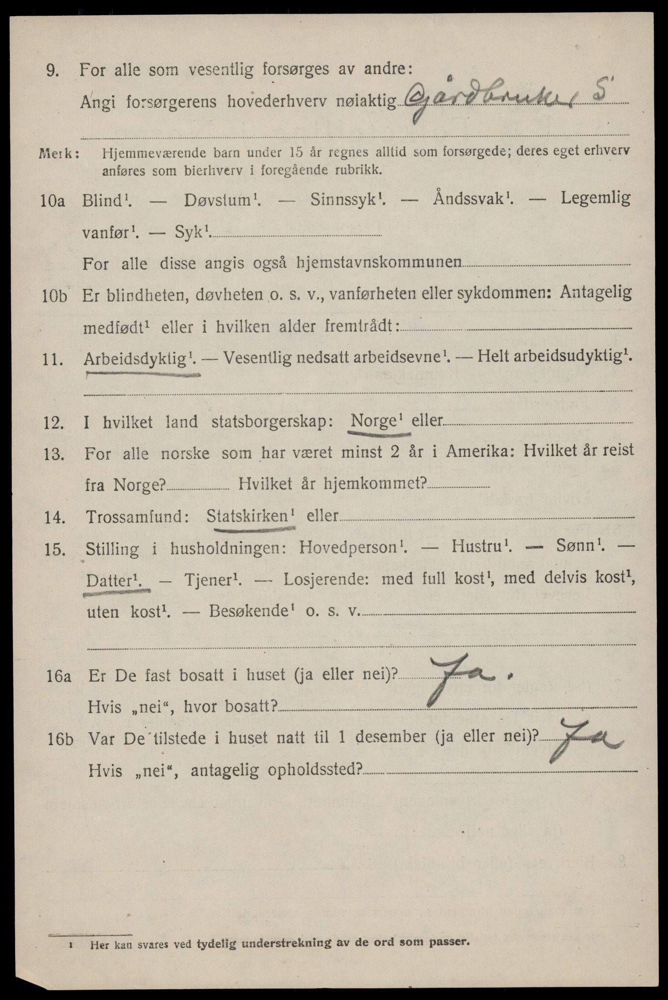 SAST, 1920 census for Håland, 1920, p. 3994