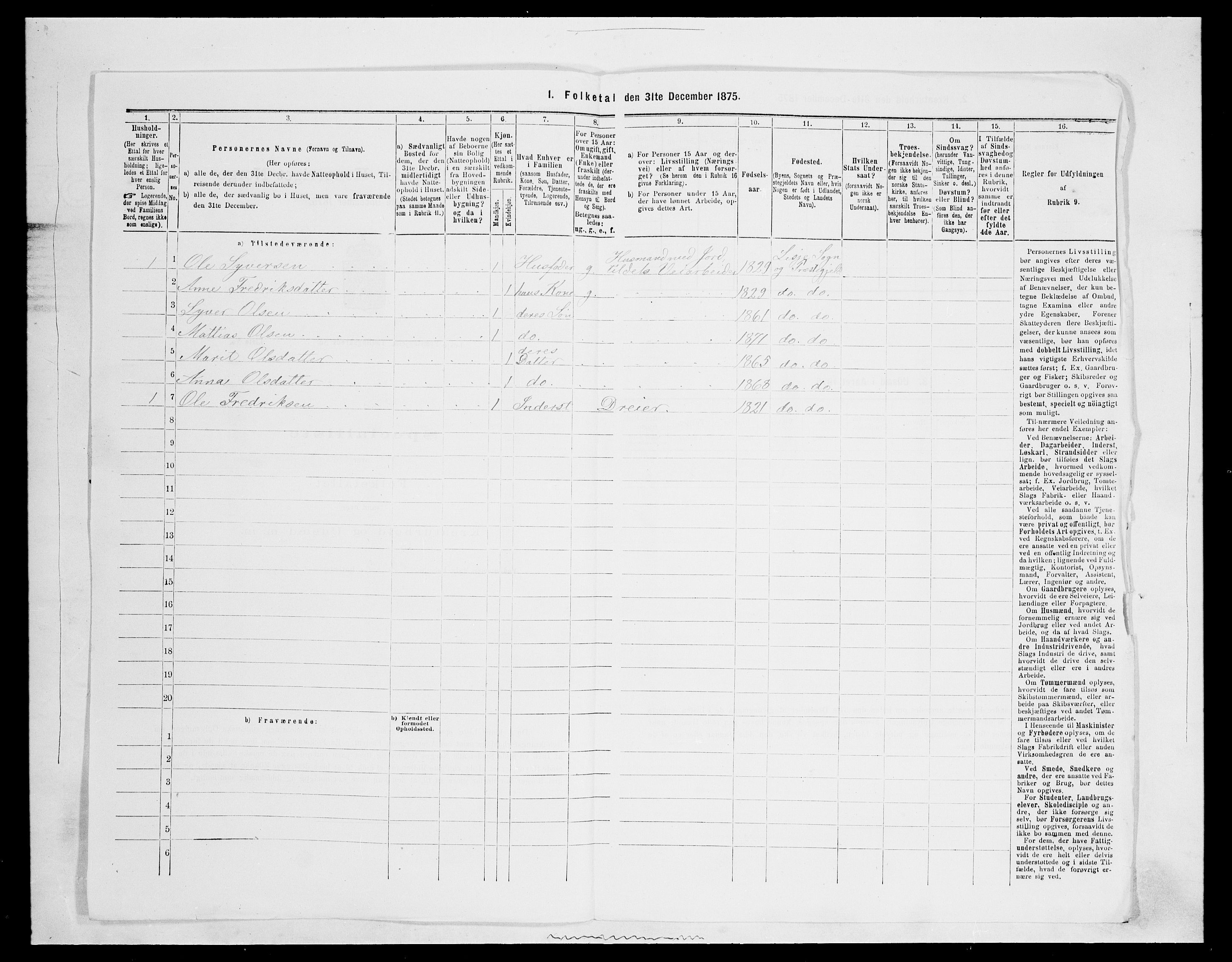 SAH, 1875 census for 0512P Lesja, 1875, p. 839