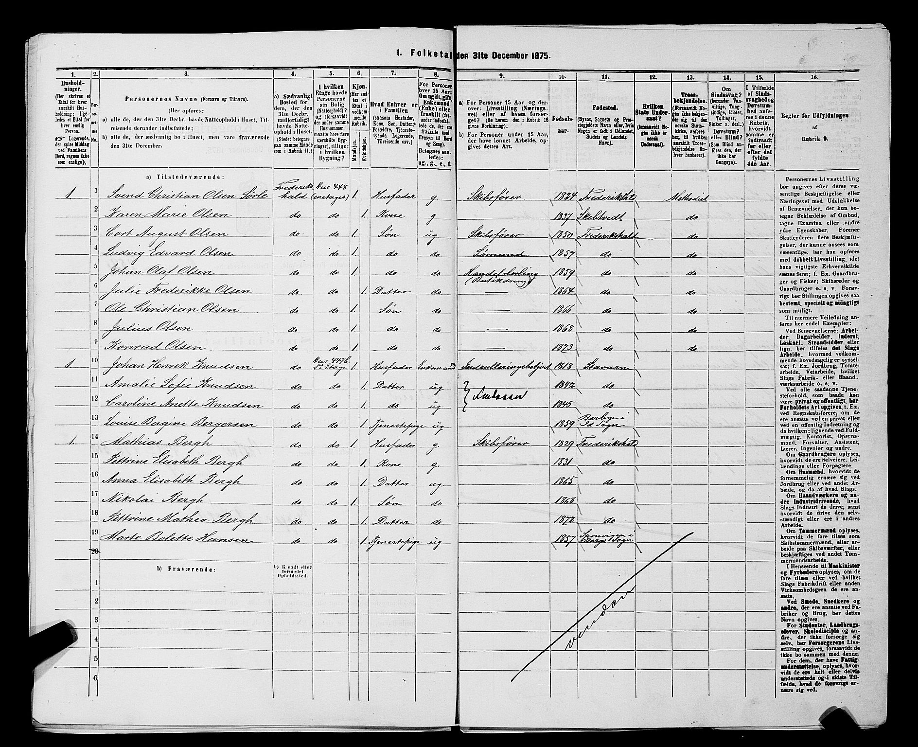 RA, 1875 census for 0101P Fredrikshald, 1875, p. 758