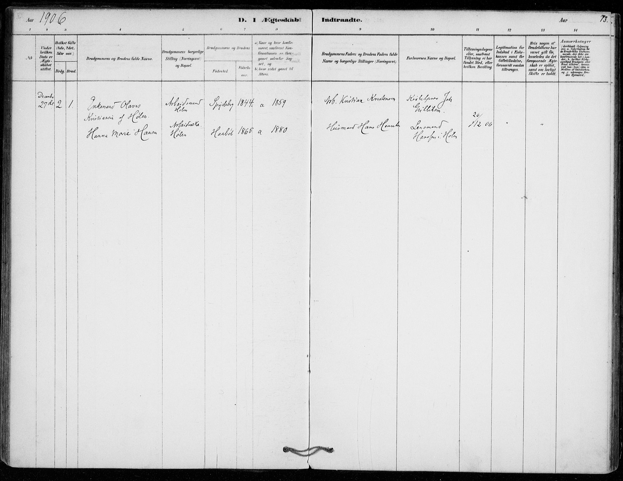 Vestby prestekontor Kirkebøker, SAO/A-10893/F/Fe/L0001: Parish register (official) no. V 1, 1878-1931, p. 73