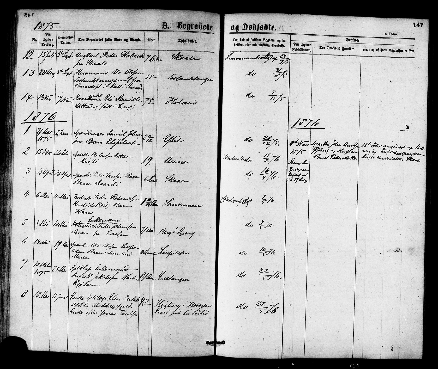 Ministerialprotokoller, klokkerbøker og fødselsregistre - Nord-Trøndelag, SAT/A-1458/755/L0493: Parish register (official) no. 755A02, 1865-1881, p. 147