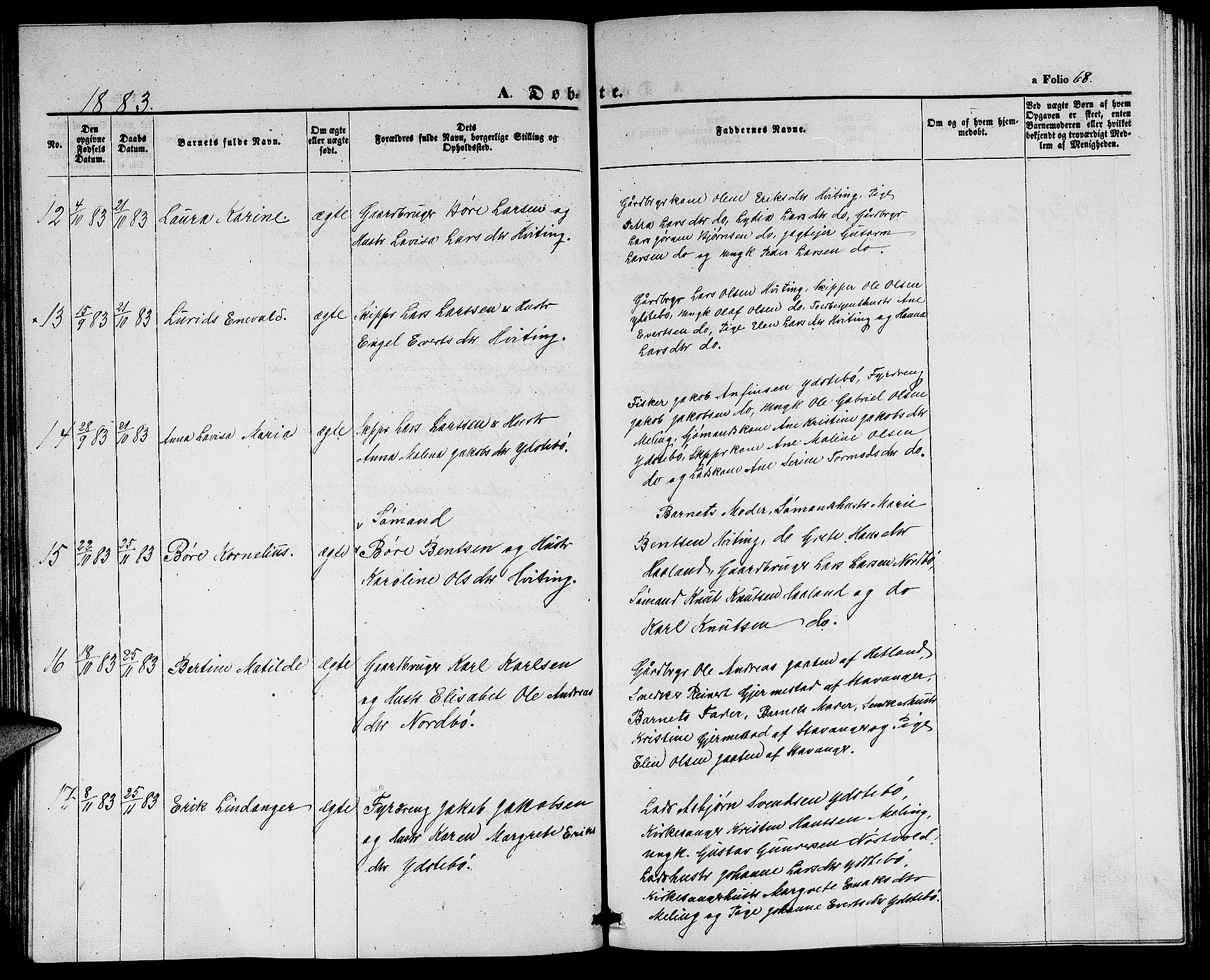 Rennesøy sokneprestkontor, SAST/A -101827/H/Ha/Hab/L0003: Parish register (copy) no. B 3, 1855-1888, p. 68