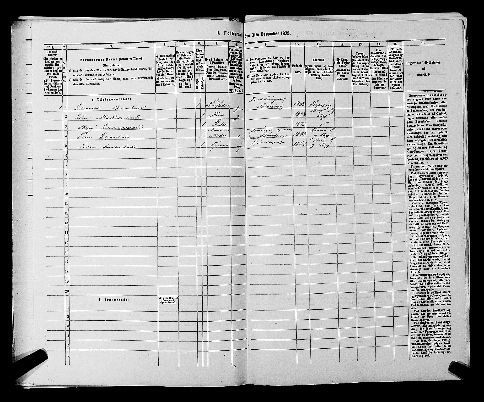 RA, 1875 census for 0113P Borge, 1875, p. 779