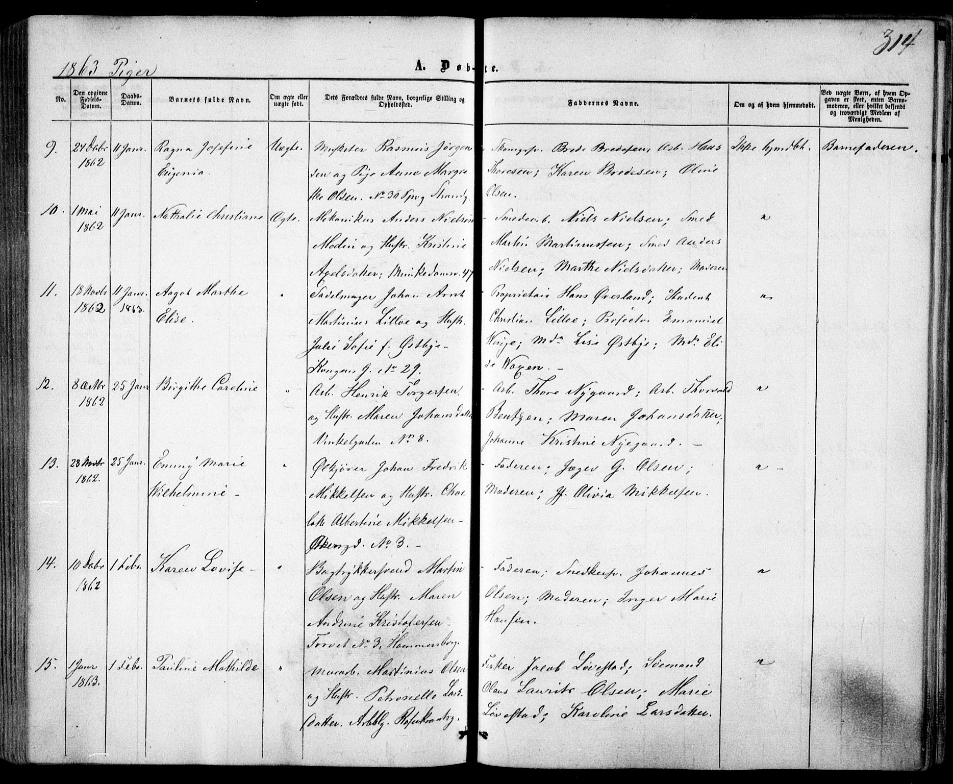 Trefoldighet prestekontor Kirkebøker, AV/SAO-A-10882/F/Fa/L0001: Parish register (official) no. I 1, 1858-1863, p. 314