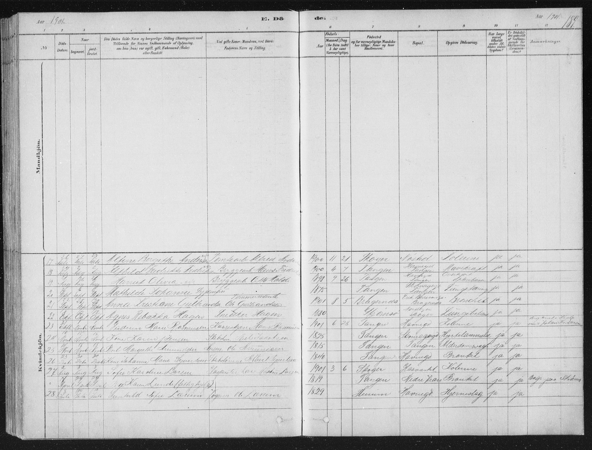 Strømsø kirkebøker, AV/SAKO-A-246/F/Fb/L0005: Parish register (official) no. II 5, 1877-1902, p. 189