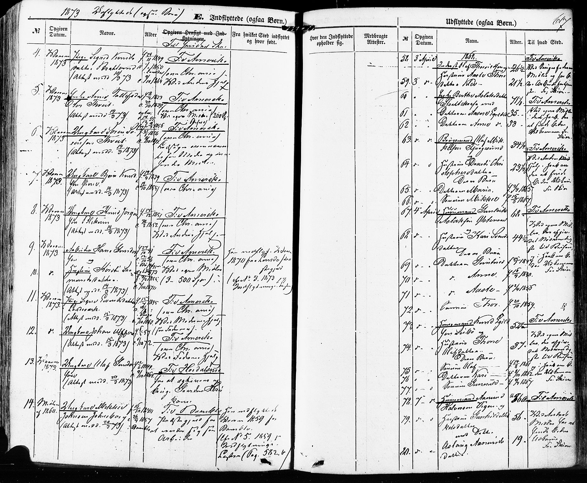 Kviteseid kirkebøker, SAKO/A-276/F/Fa/L0007: Parish register (official) no. I 7, 1859-1881, p. 617