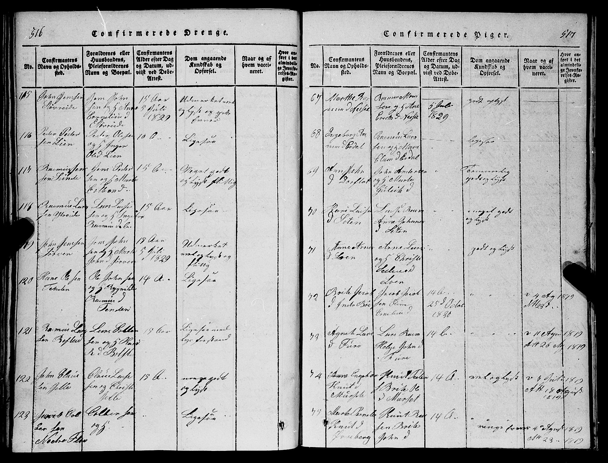 Stryn Sokneprestembete, SAB/A-82501: Parish register (copy) no. C 1, 1801-1845, p. 516-517