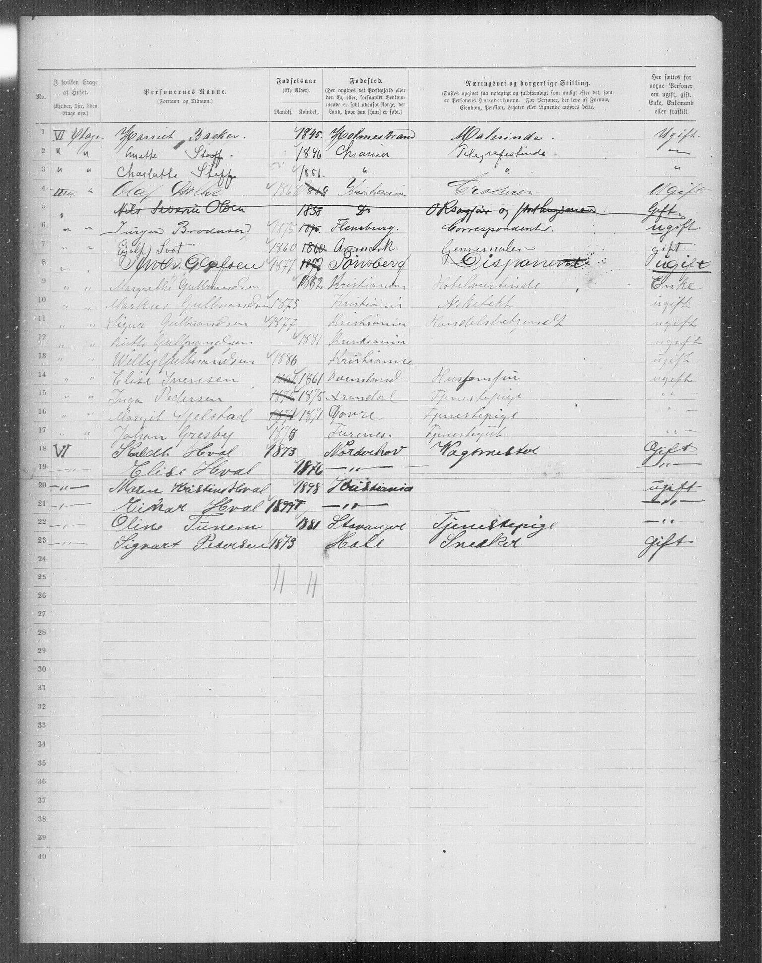 OBA, Municipal Census 1899 for Kristiania, 1899, p. 7554