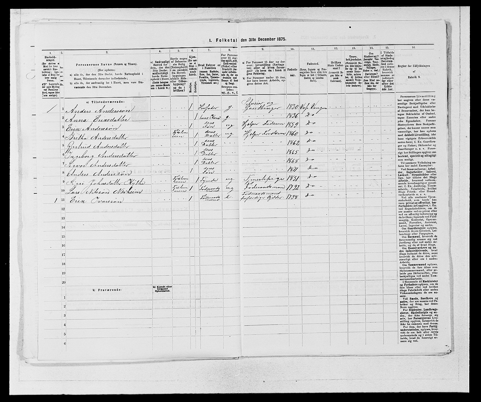 SAB, 1875 census for 1235P Voss, 1875, p. 794