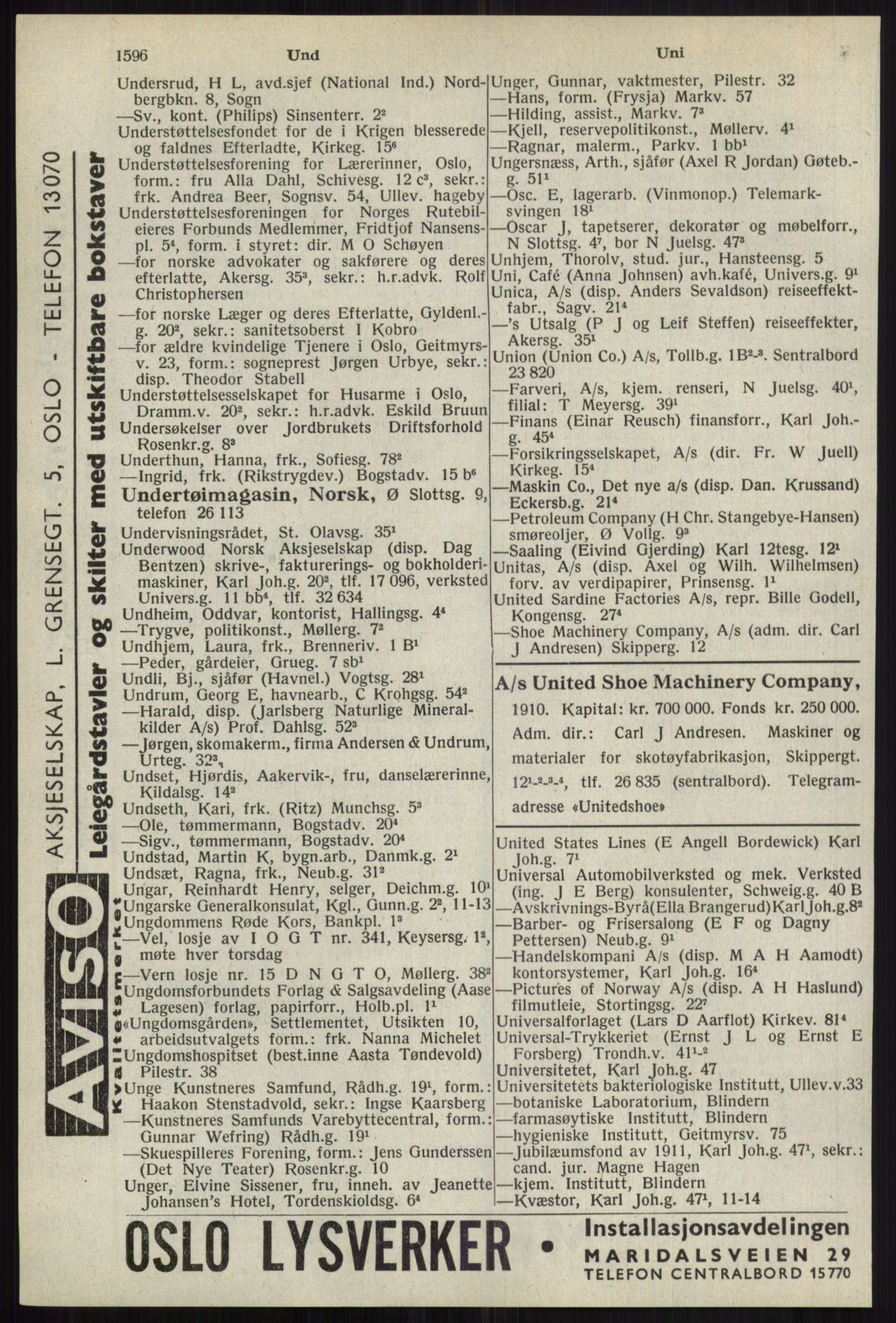 Kristiania/Oslo adressebok, PUBL/-, 1941, p. 1596