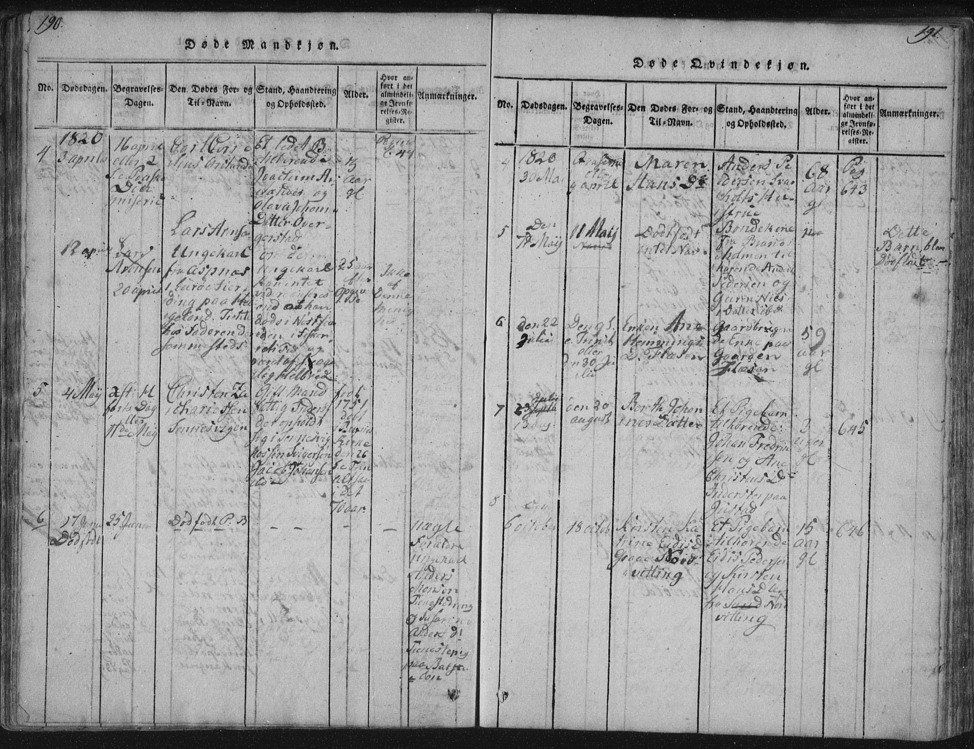 Ministerialprotokoller, klokkerbøker og fødselsregistre - Nordland, AV/SAT-A-1459/881/L1164: Parish register (copy) no. 881C01, 1818-1853, p. 190-191