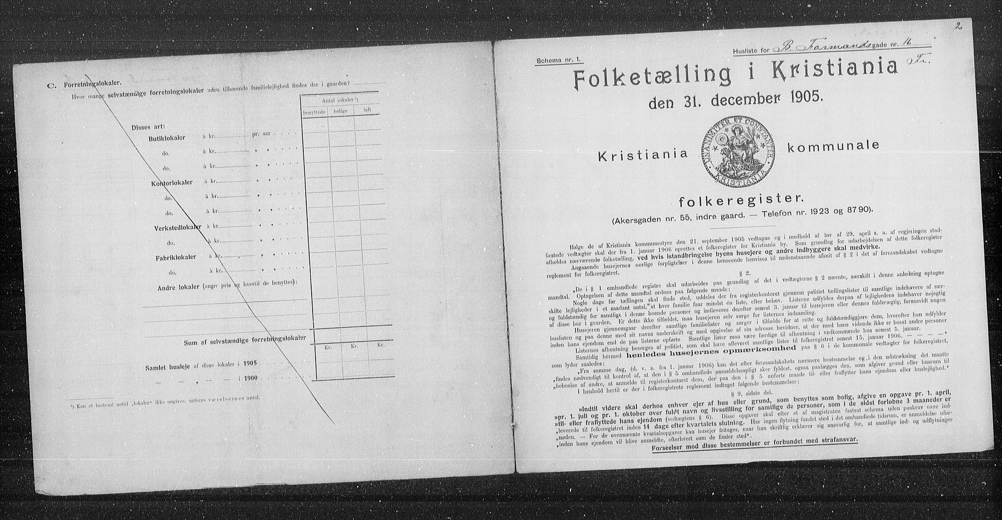 OBA, Municipal Census 1905 for Kristiania, 1905, p. 3426