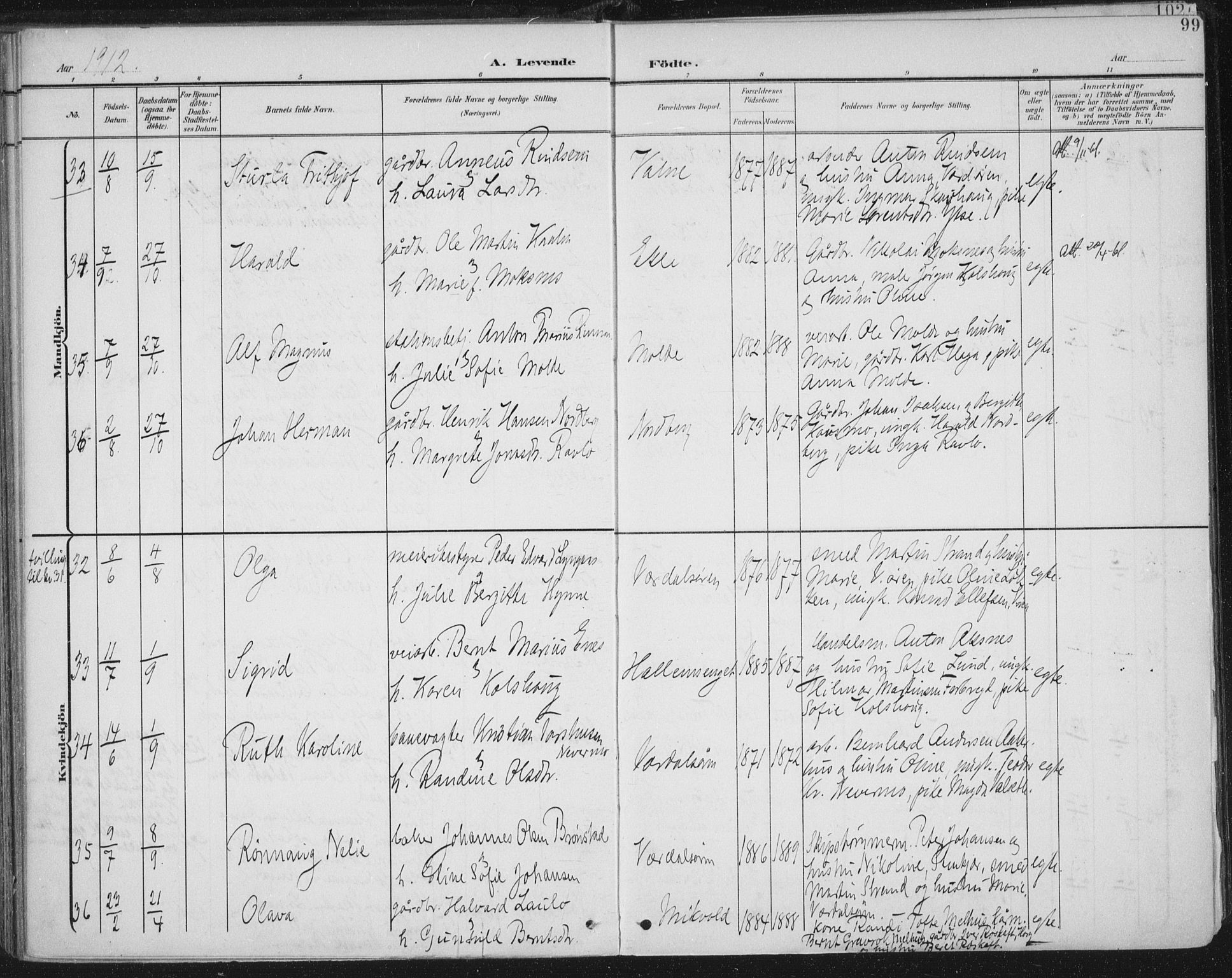 Ministerialprotokoller, klokkerbøker og fødselsregistre - Nord-Trøndelag, AV/SAT-A-1458/723/L0246: Parish register (official) no. 723A15, 1900-1917, p. 99